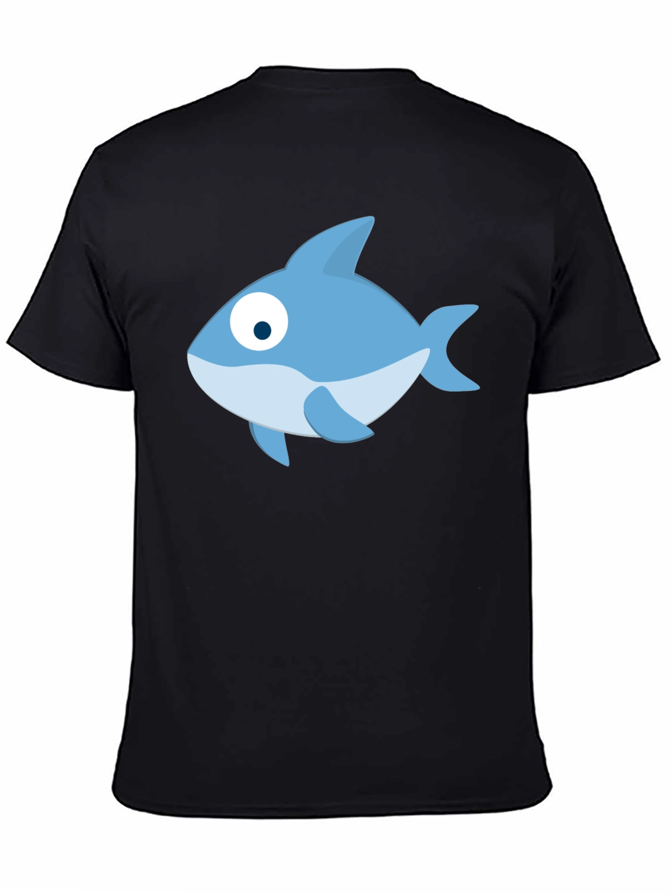 Cartoon Fish Black T-Shirt - Casual Style