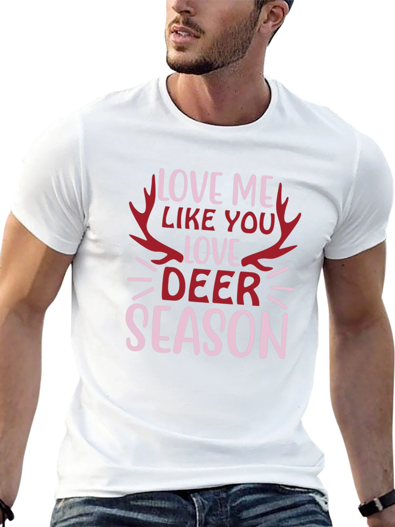 Love Deer Season Graphic Tee - Black Cotton T-Shirt