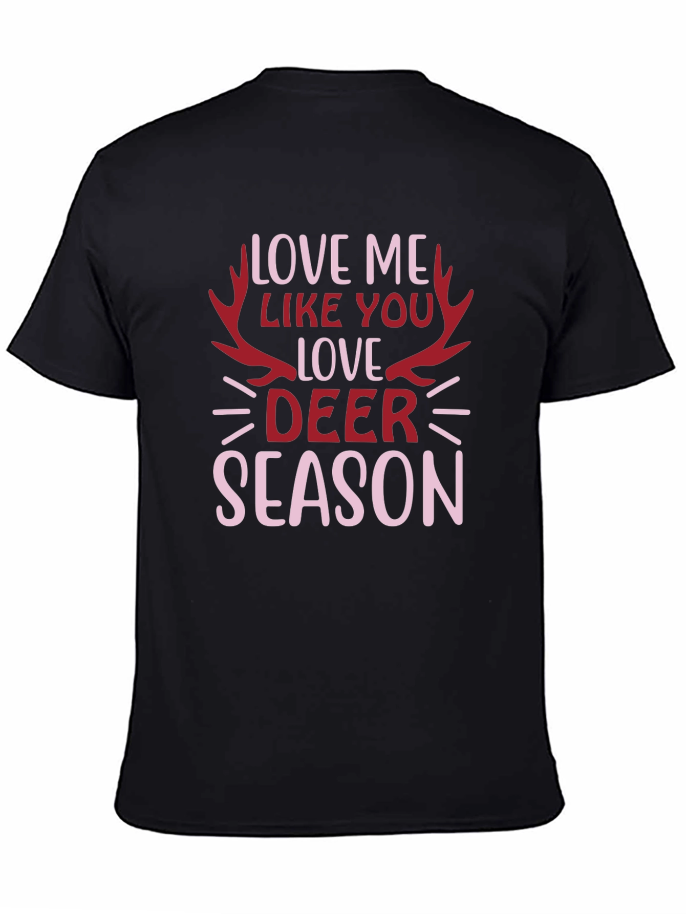 Love Deer Season Graphic Tee - Black Cotton T-Shirt