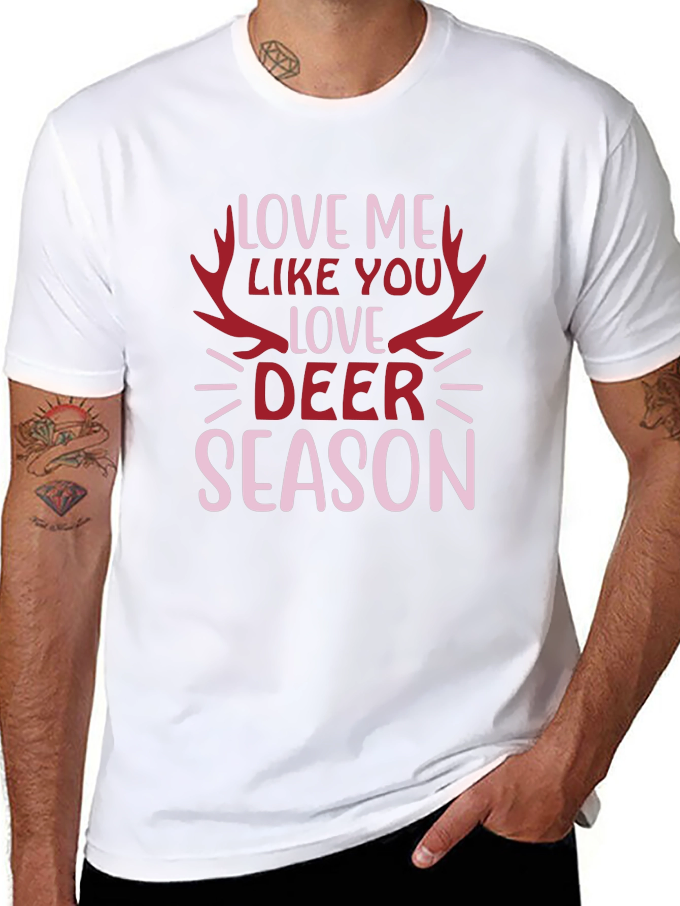 Love Deer Season Graphic Tee - Black Cotton T-Shirt