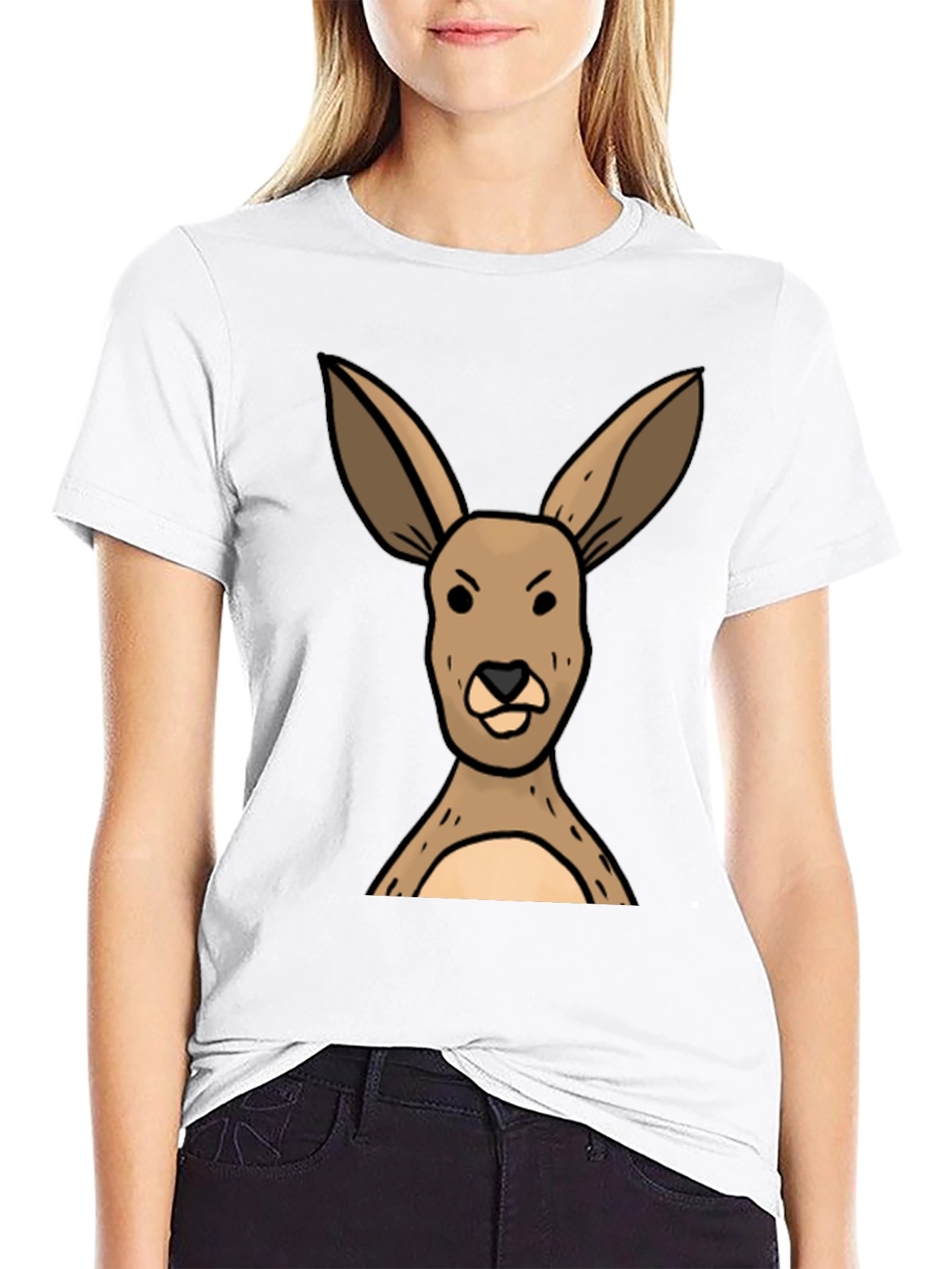 Funny Kangaroo Graphic Tee - Unisex Black T-Shirt