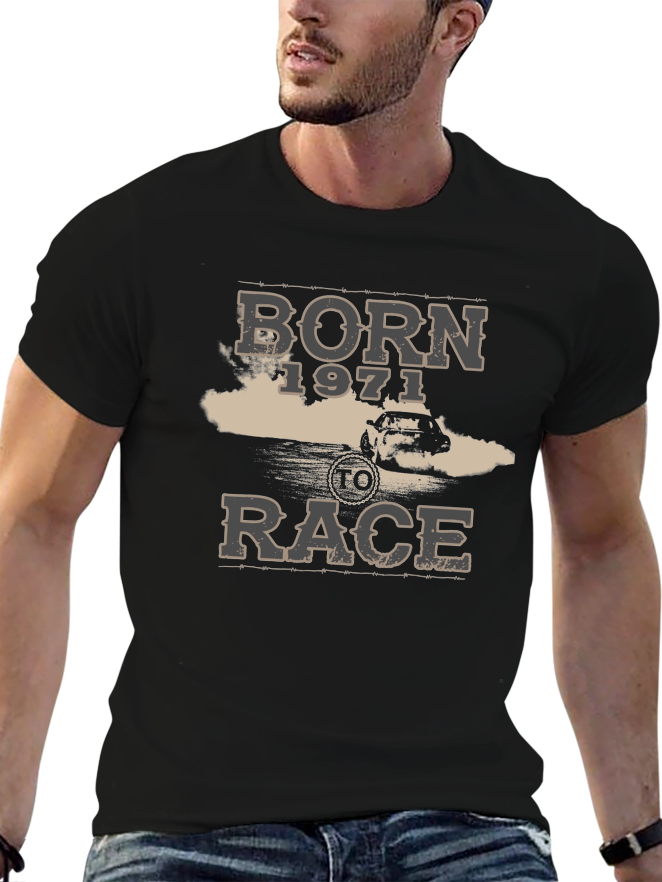 Born 1971 to Race Black T-Shirt