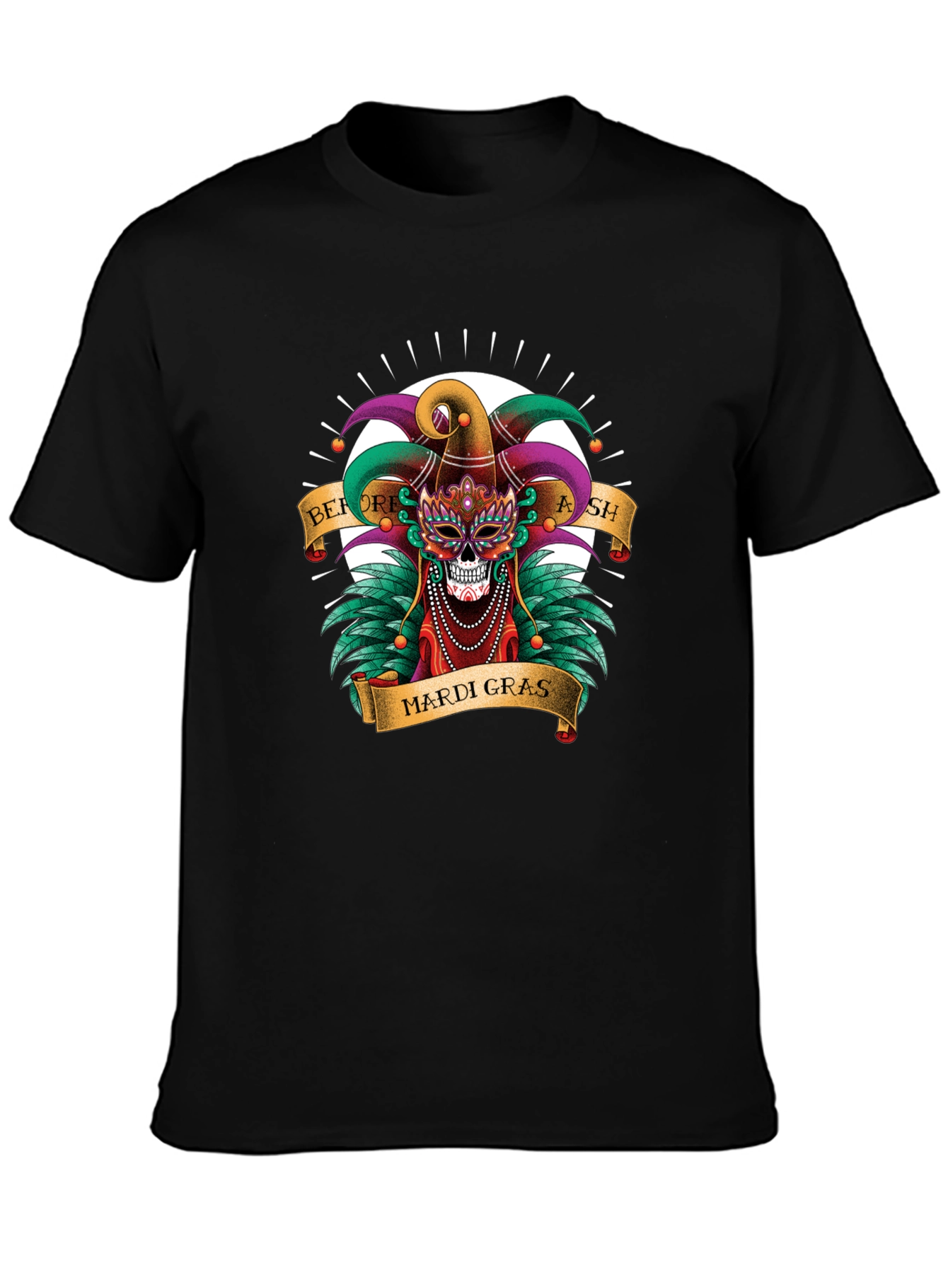 Mardi Gras Skull T-Shirt - Before Ash Celebration