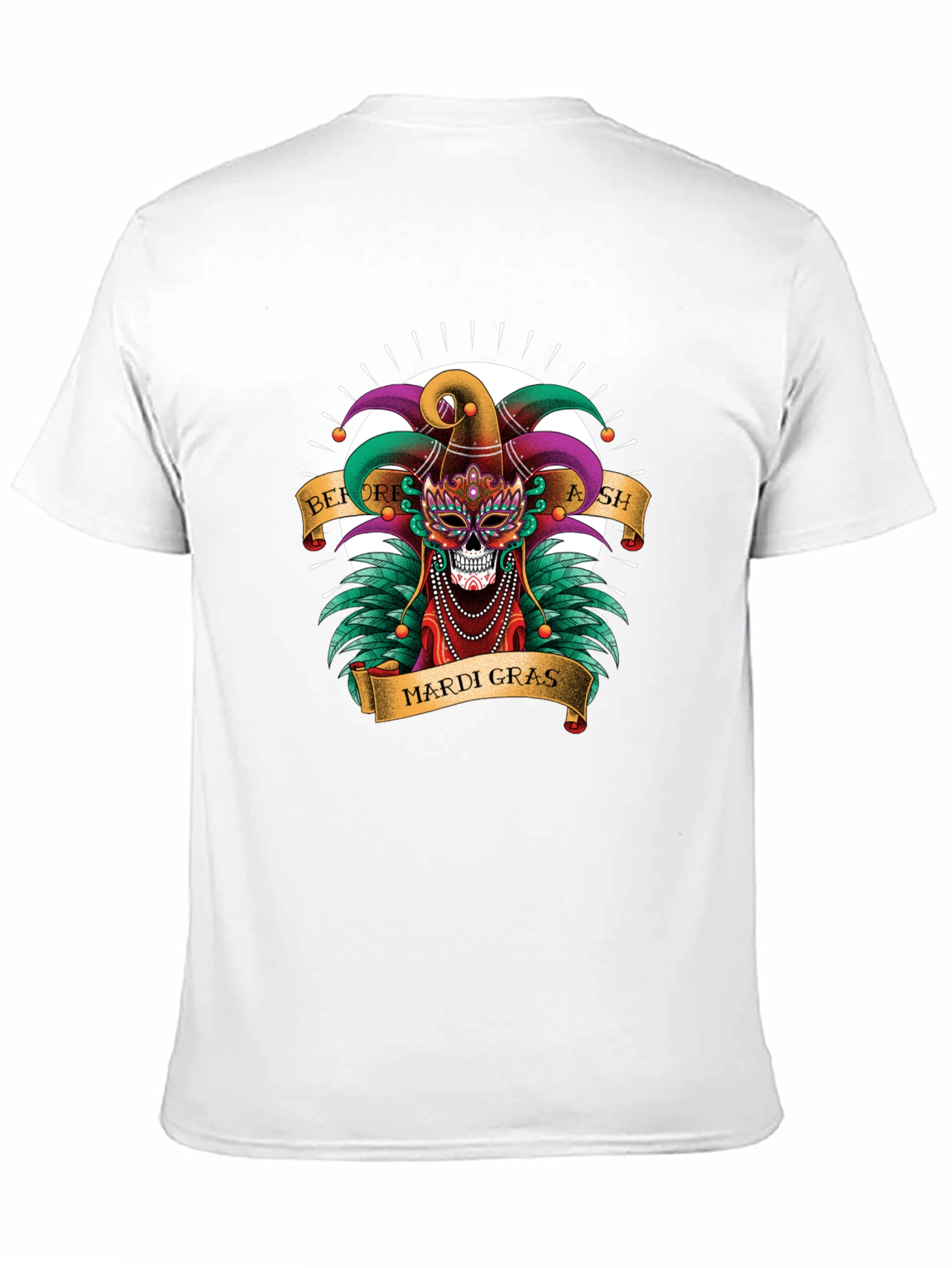 Mardi Gras Skull T-Shirt - Before Ash Celebration