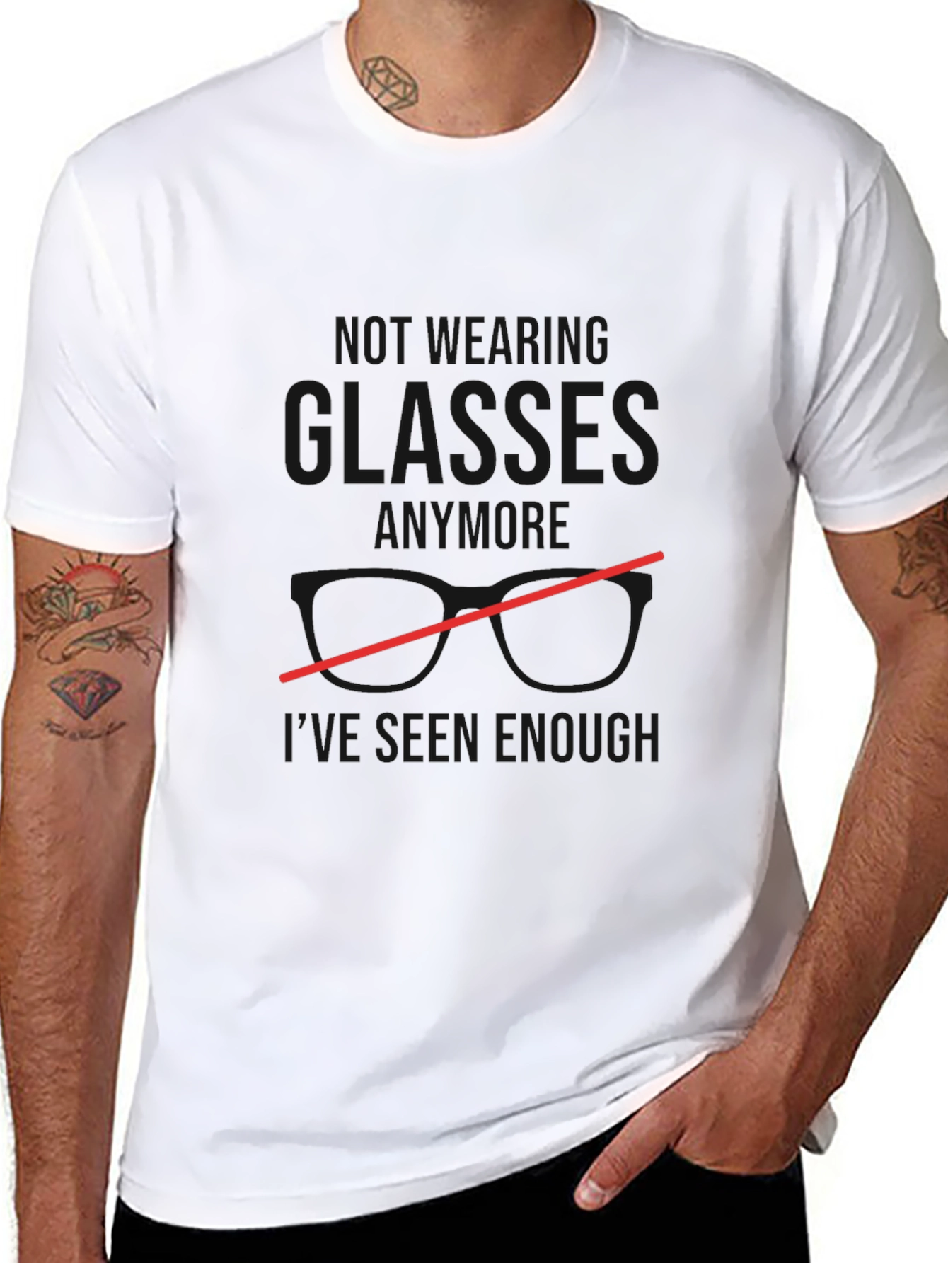 Funny Wearing Glasses Graphic Tee for Men