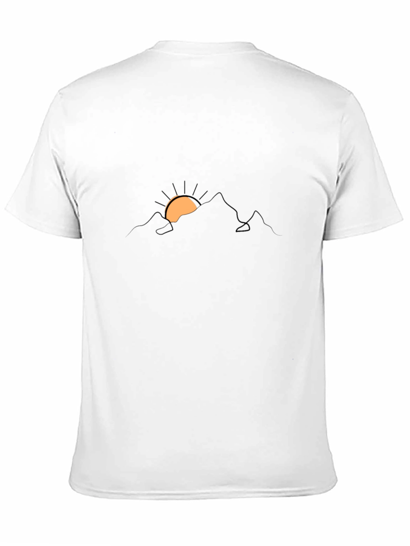 Minimalist Mountain Sunrise Black Tee