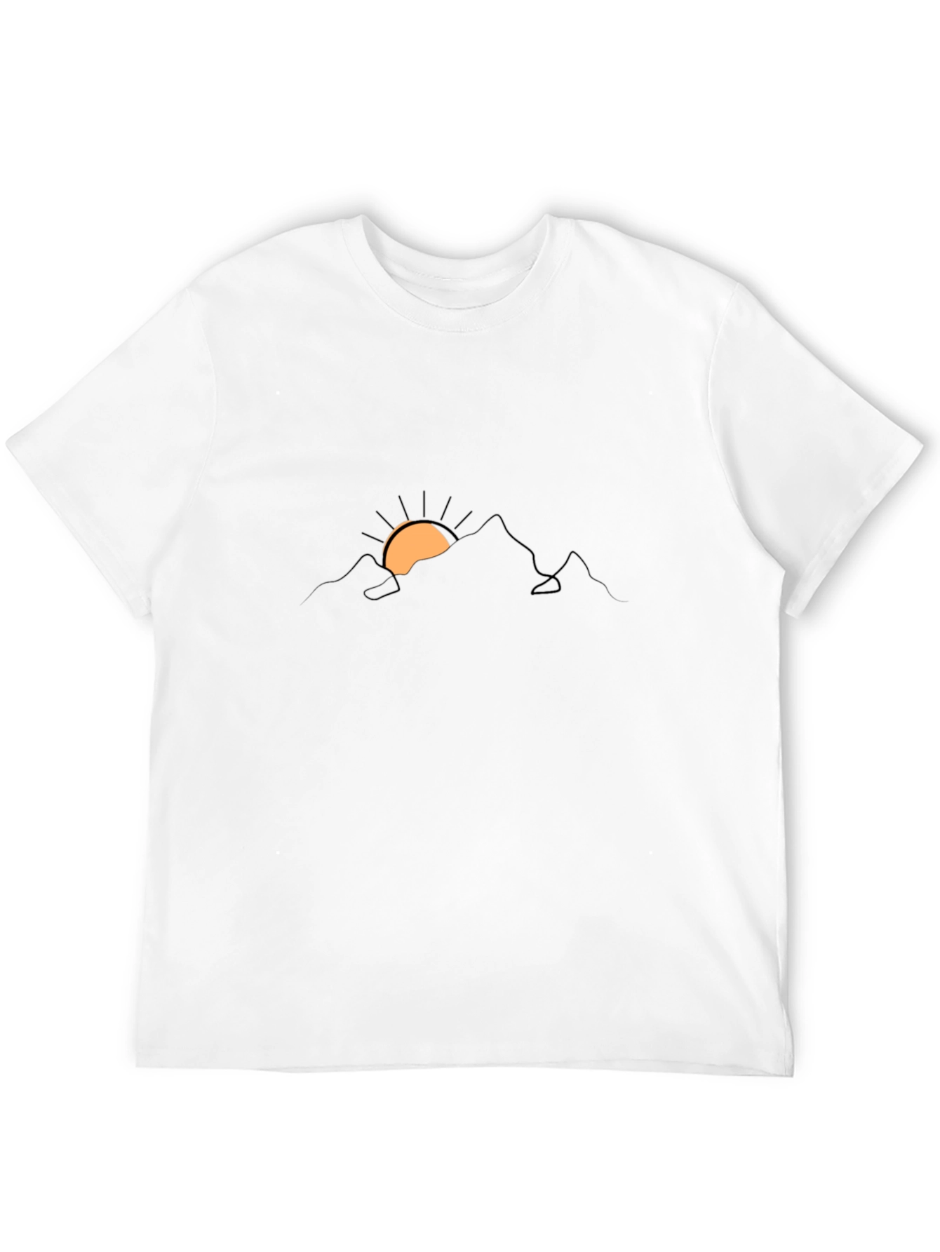 Minimalist Mountain Sunrise Black Tee