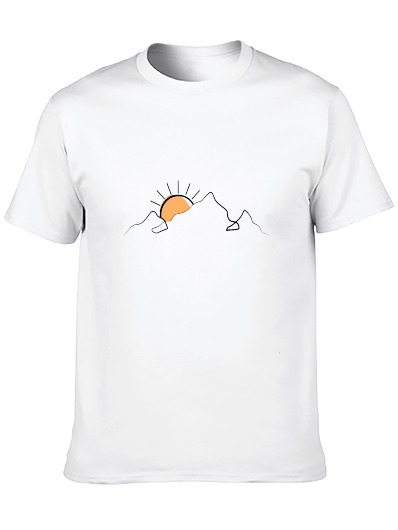 Minimalist Mountain Sunrise Black Tee