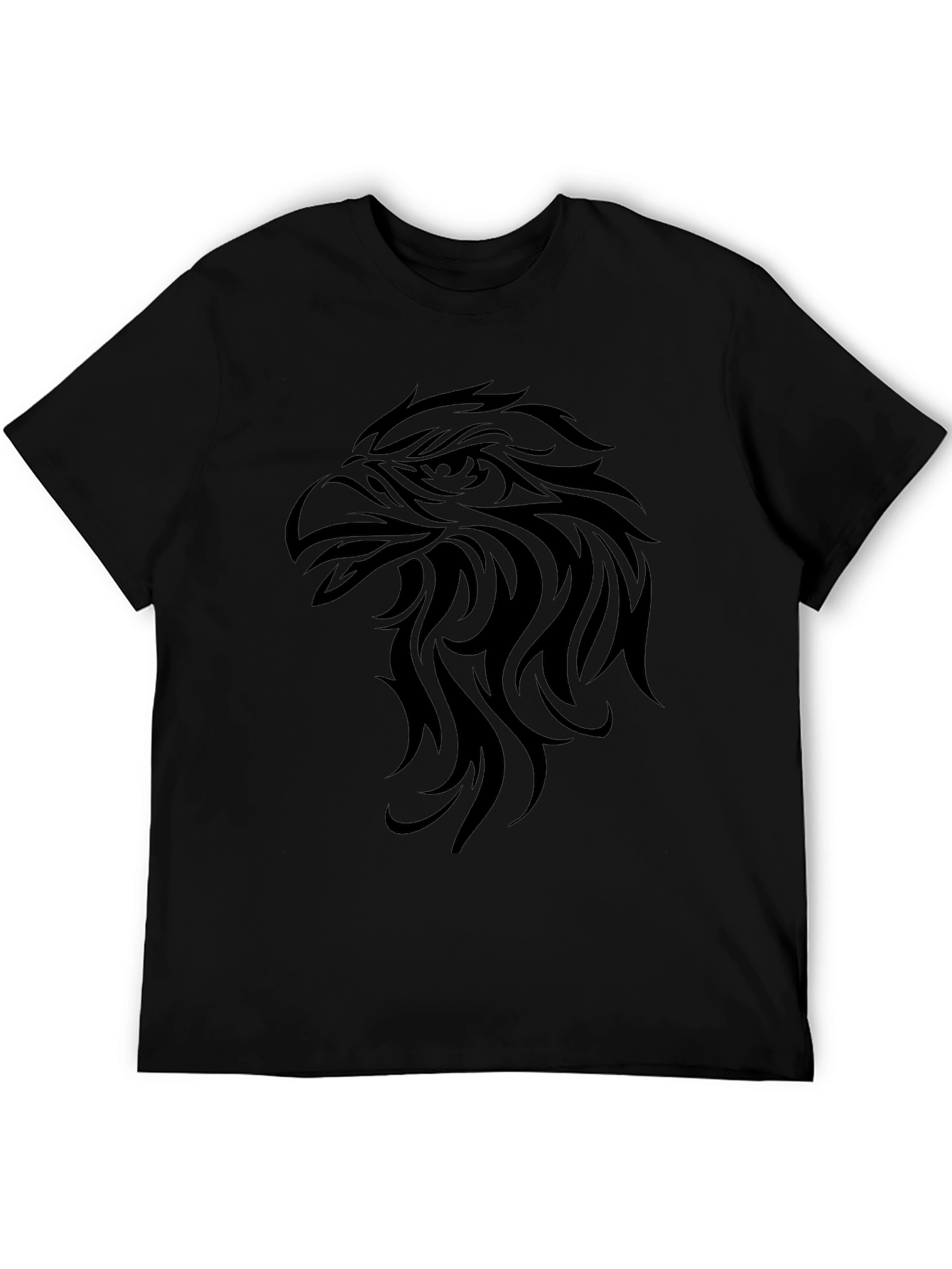 Mens Black T-Shirt with Eagle Design
