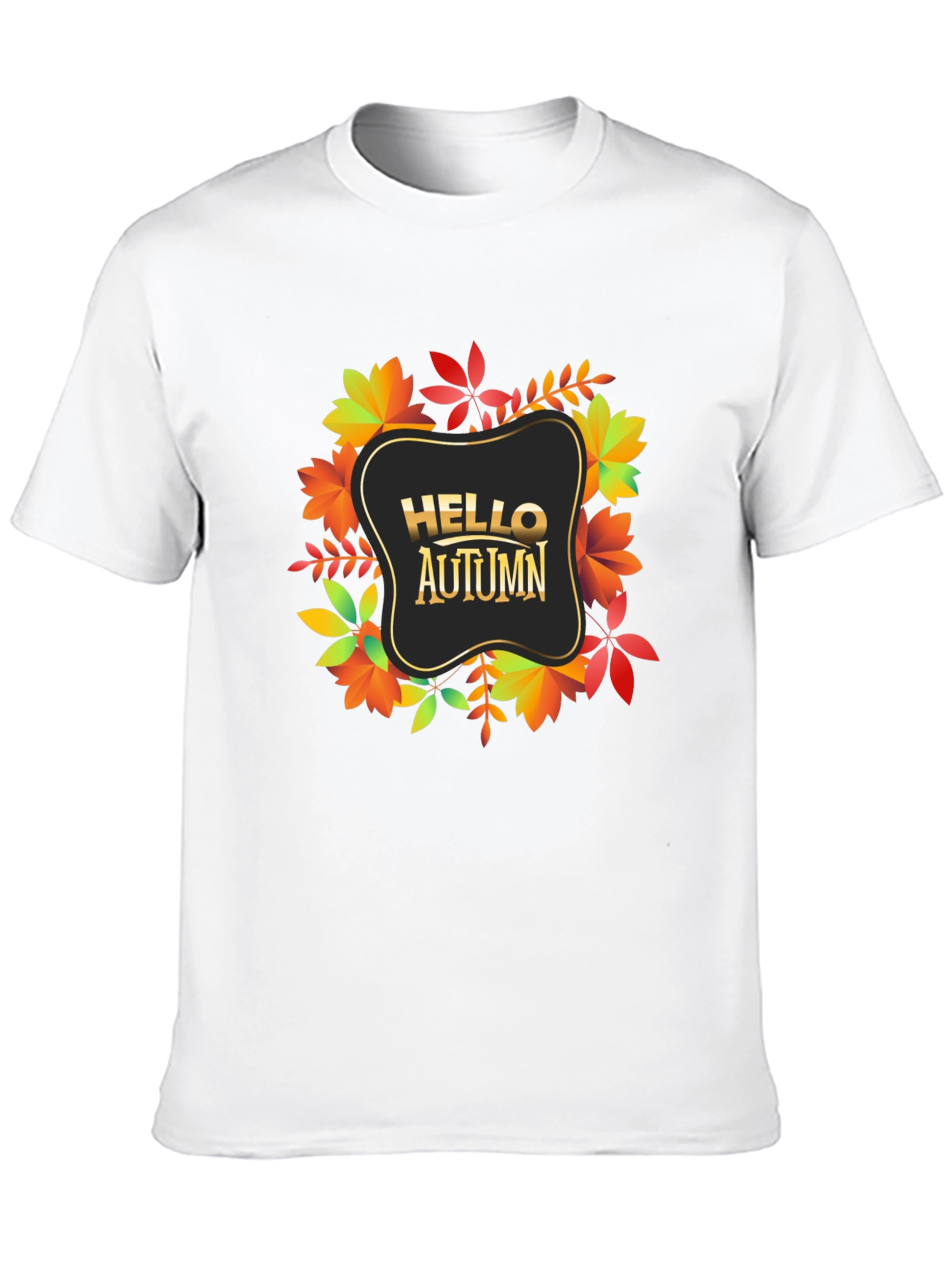 Hello Autumn Black Graphic Tee