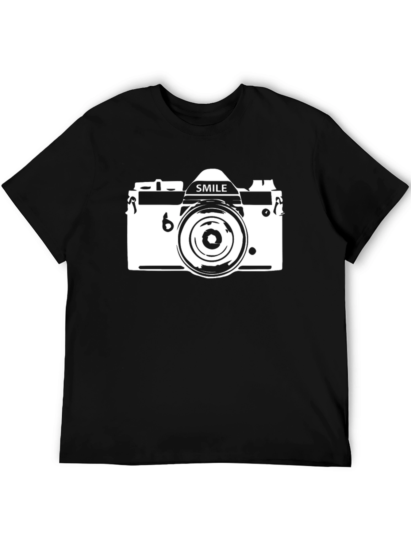 Smile Camera Graphic T-Shirt - Black