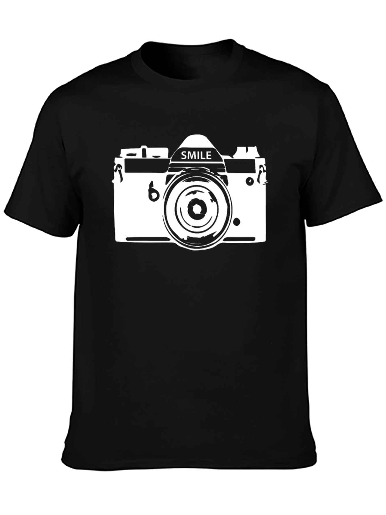 Smile Camera Graphic T-Shirt - Black