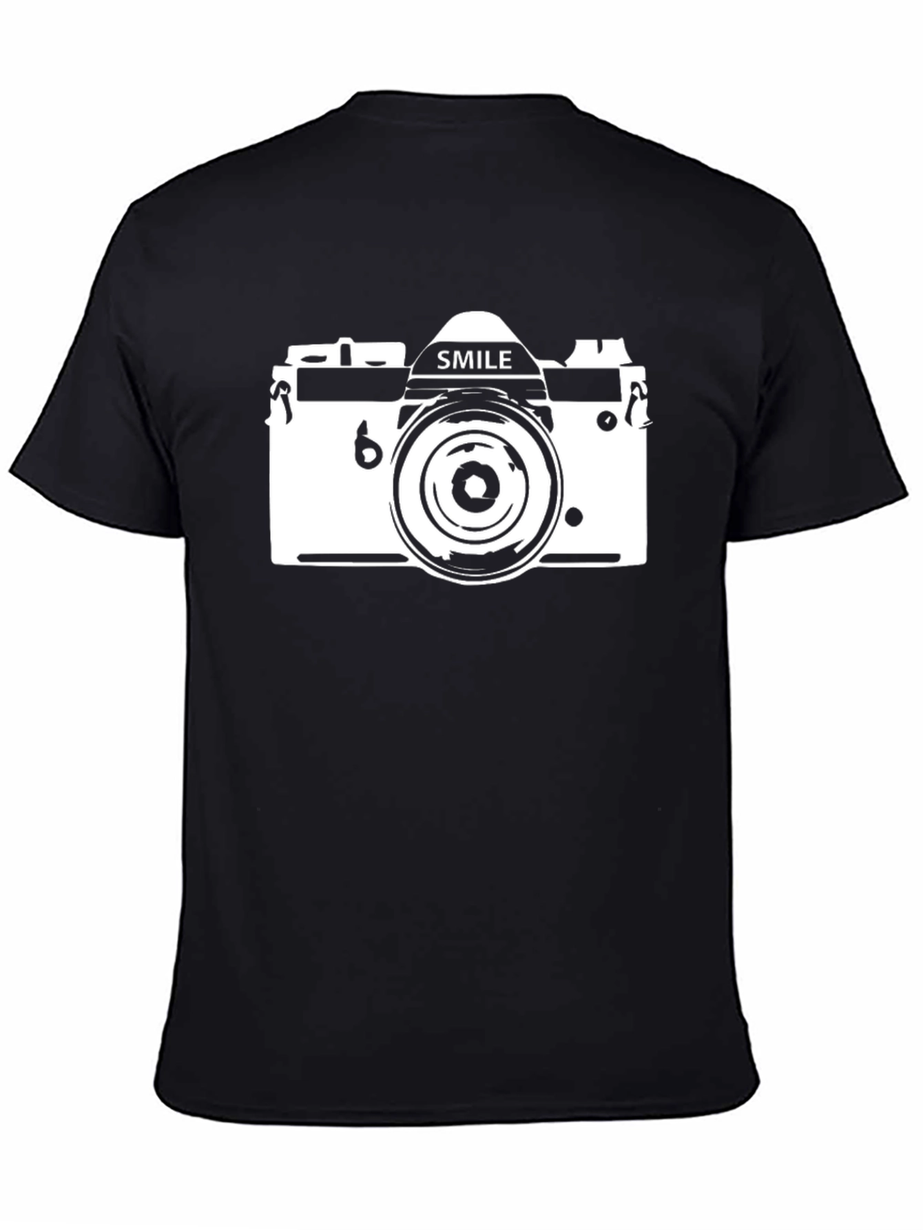 Smile Camera Graphic T-Shirt - Black