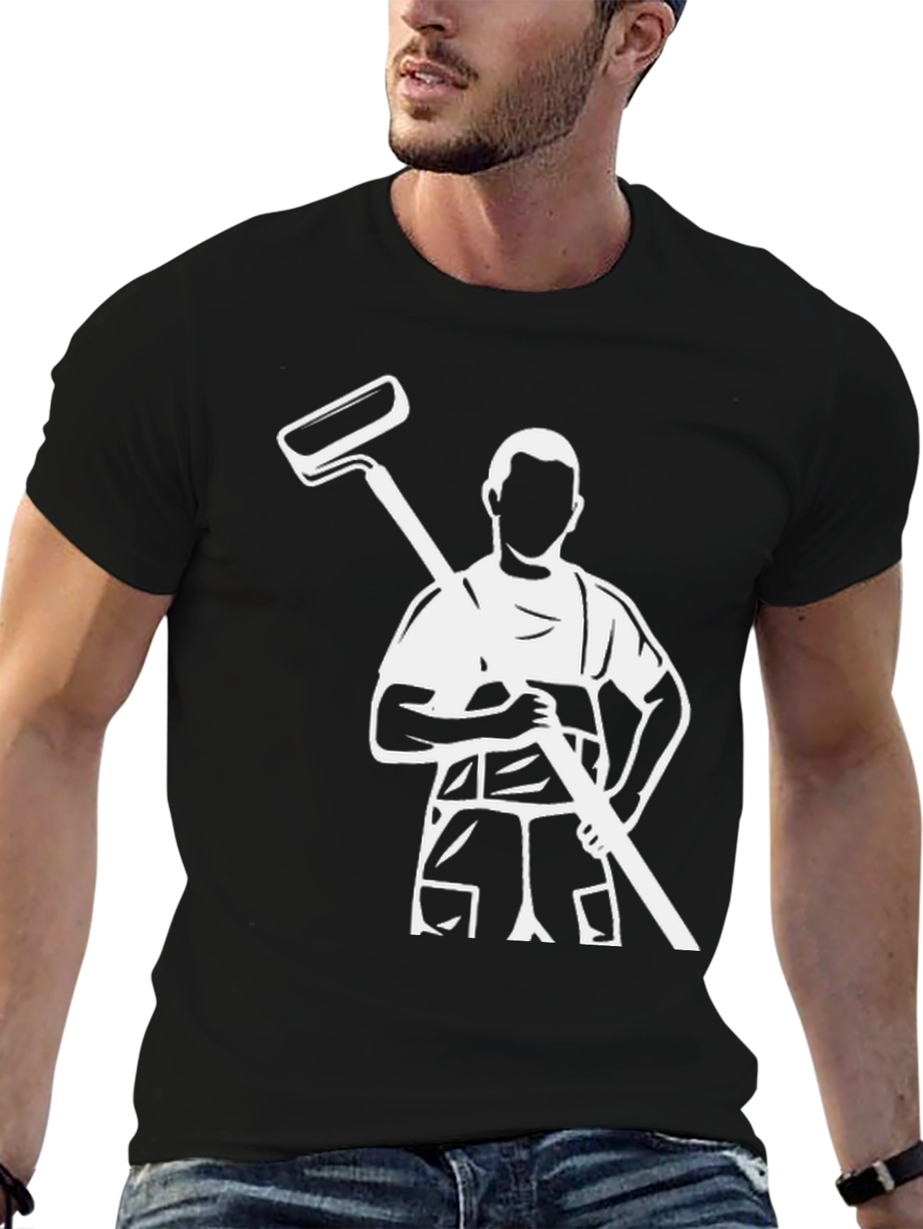 Painter Graphic Tee - Black Cotton Casual T-Shirt