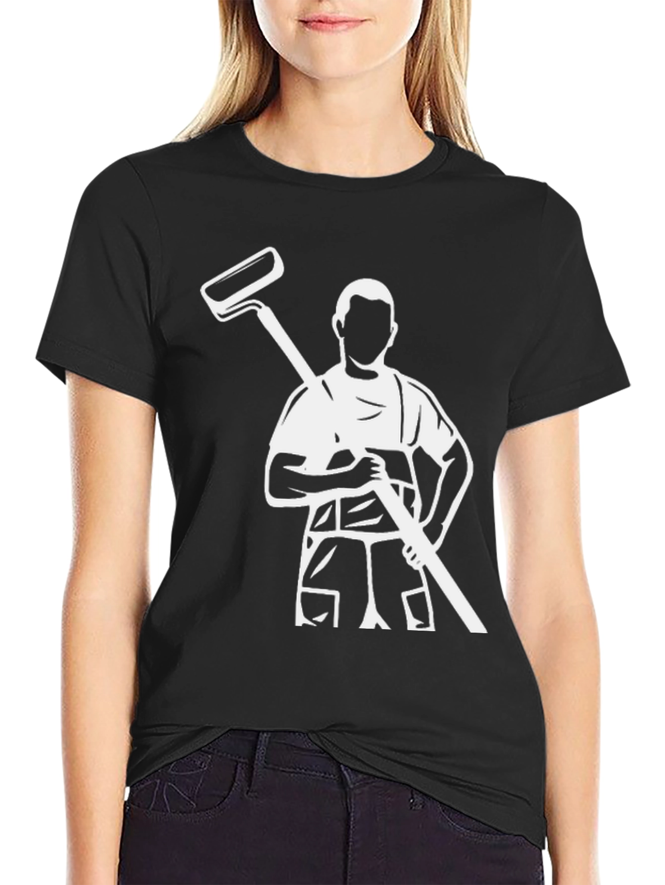 Painter Graphic Tee - Black Cotton Casual T-Shirt