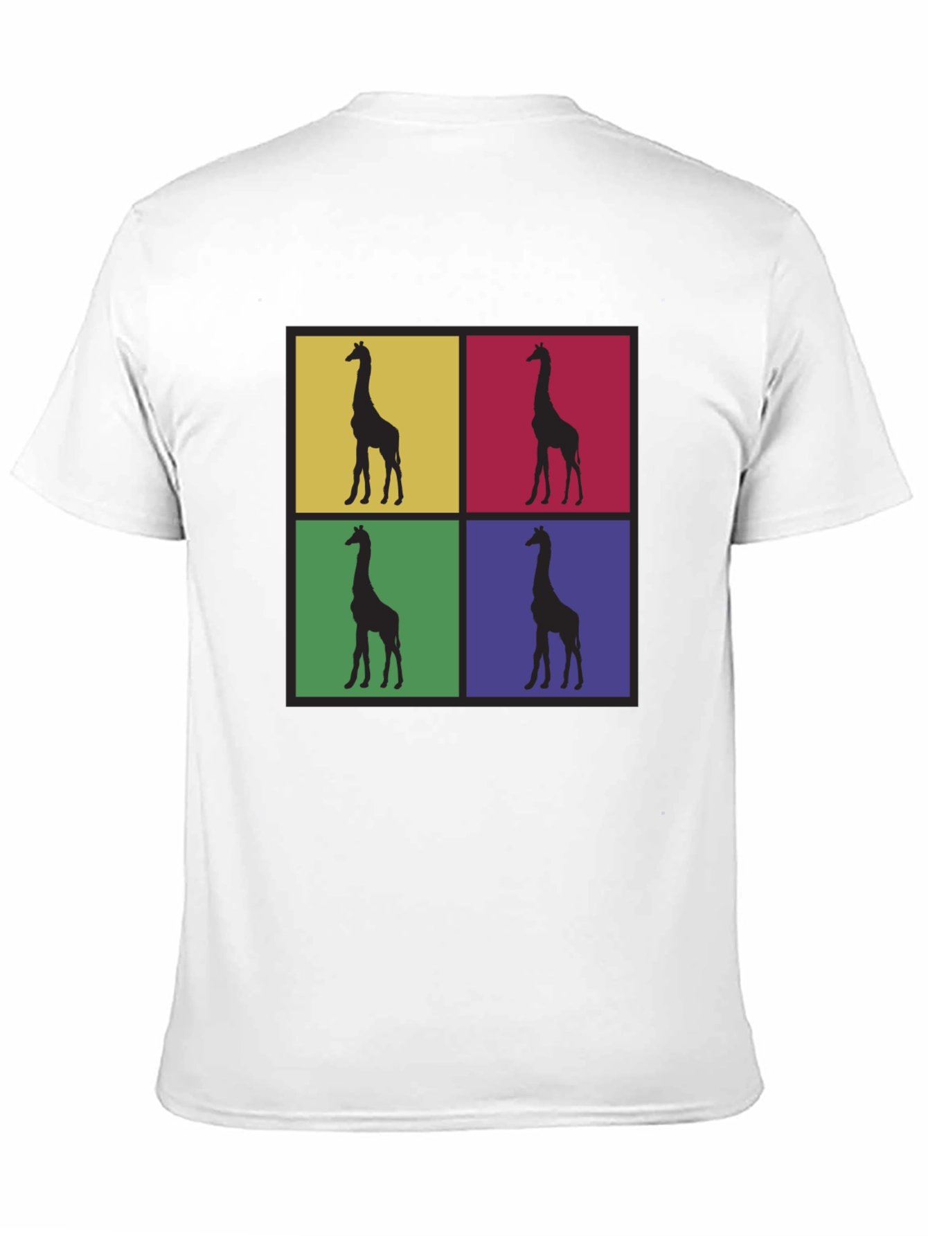 Giraffe Pop Art Graphic Tee - Black