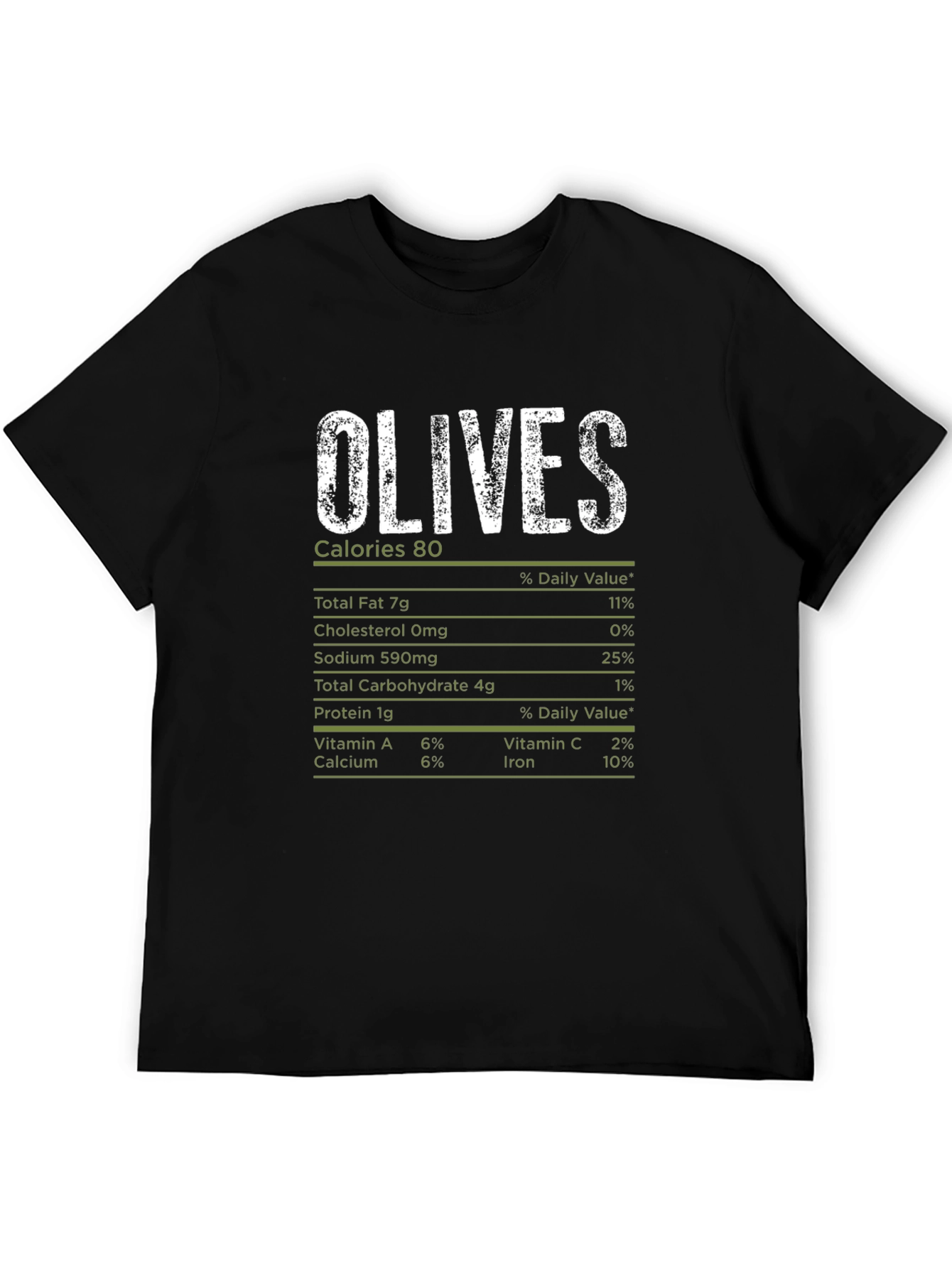 Olive Nutrition Facts T-Shirt - Funny Food Tee
