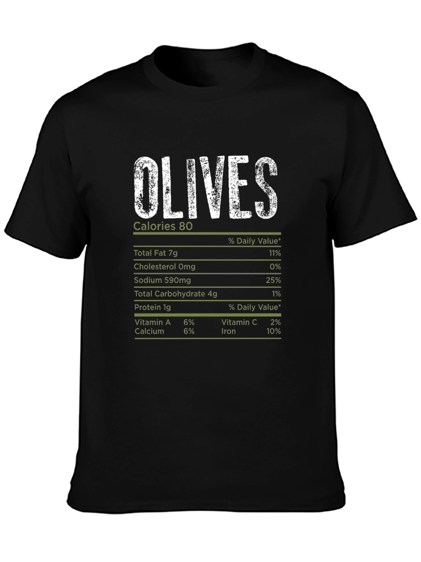 Olive Nutrition Facts T-Shirt - Funny Food Tee