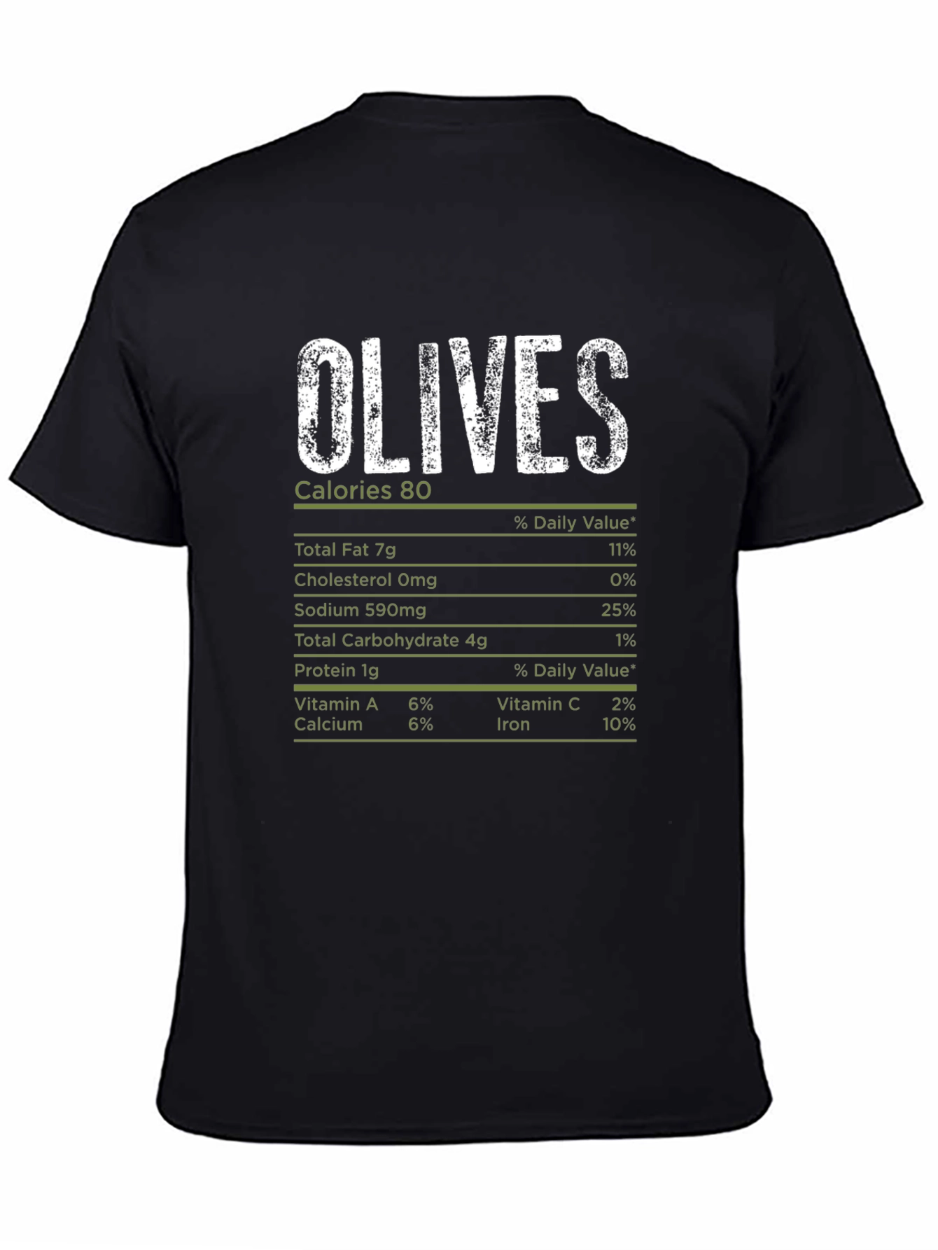 Olive Nutrition Facts T-Shirt - Funny Food Tee