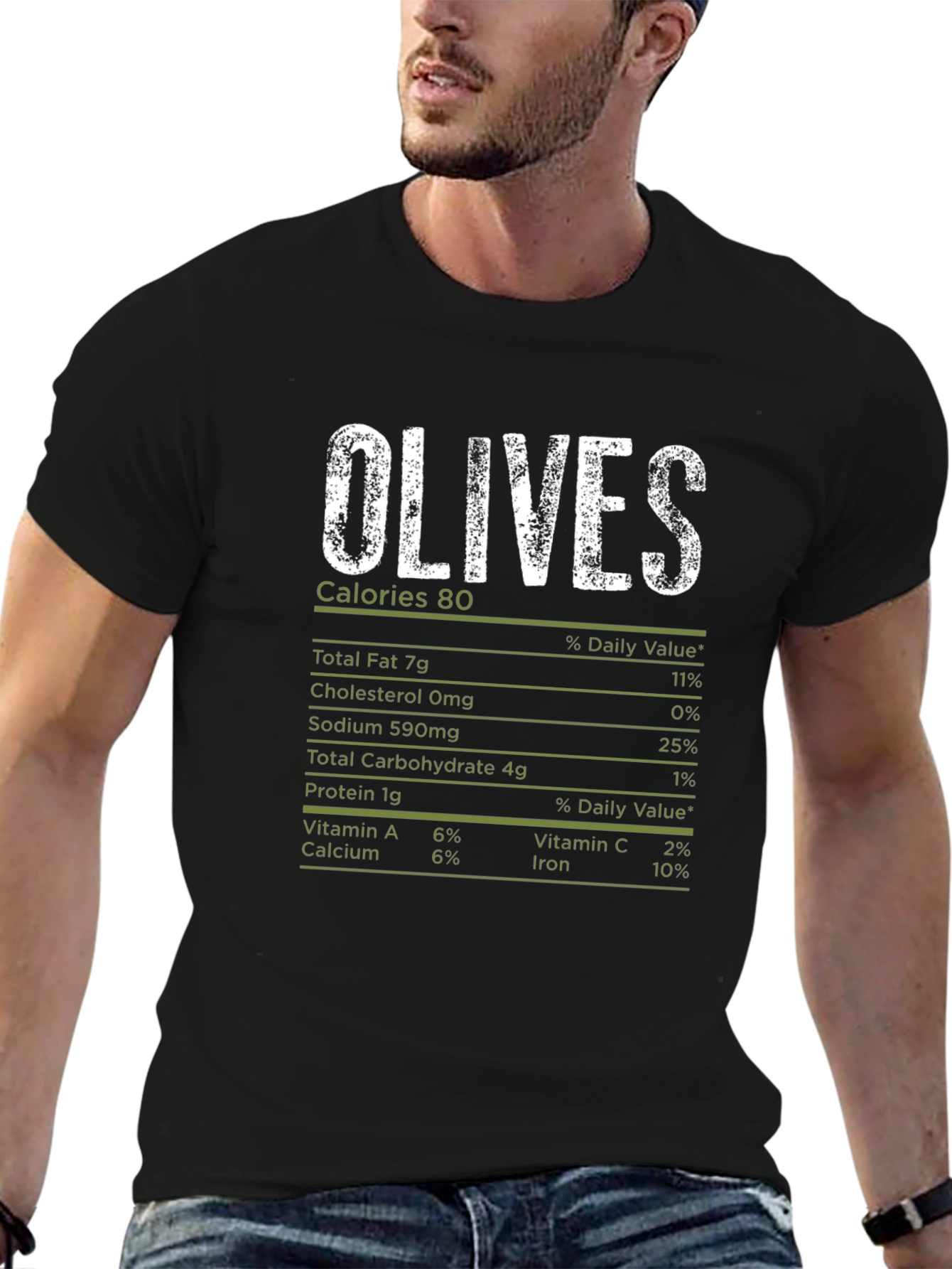 Olive Nutrition Facts T-Shirt - Funny Food Tee