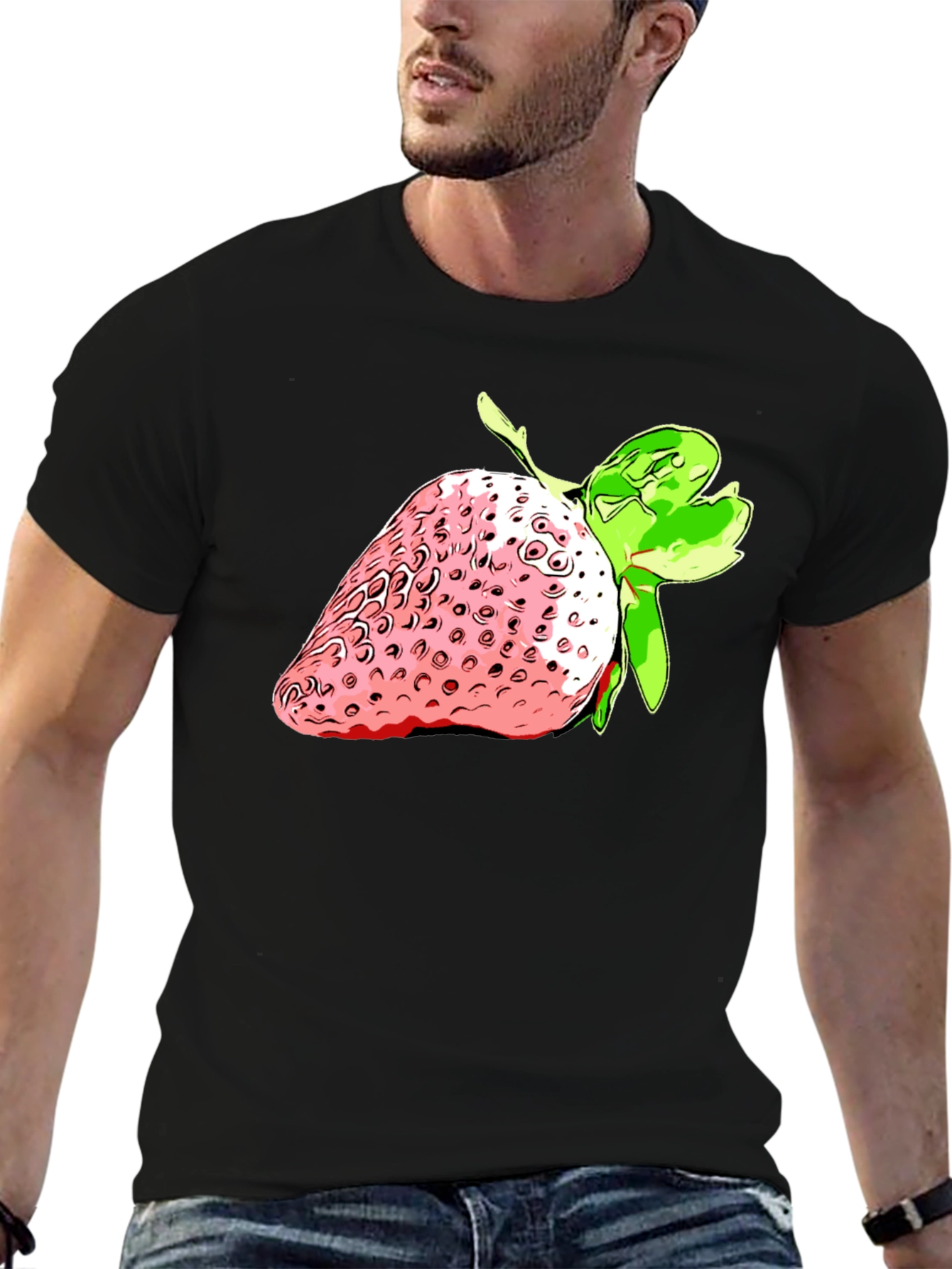 Strawberry Graphic Black T-Shirt - Fresh Style