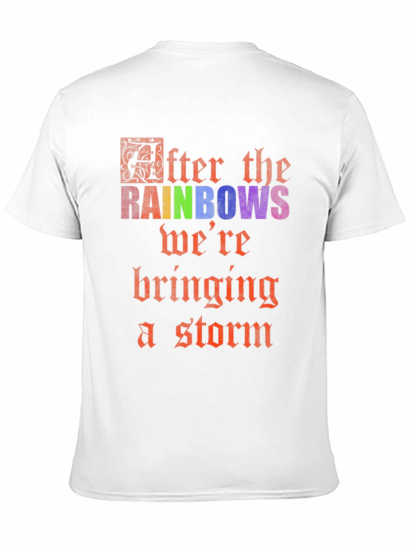 After the Rainbows Storm Black Cotton Graphic T-Shirt