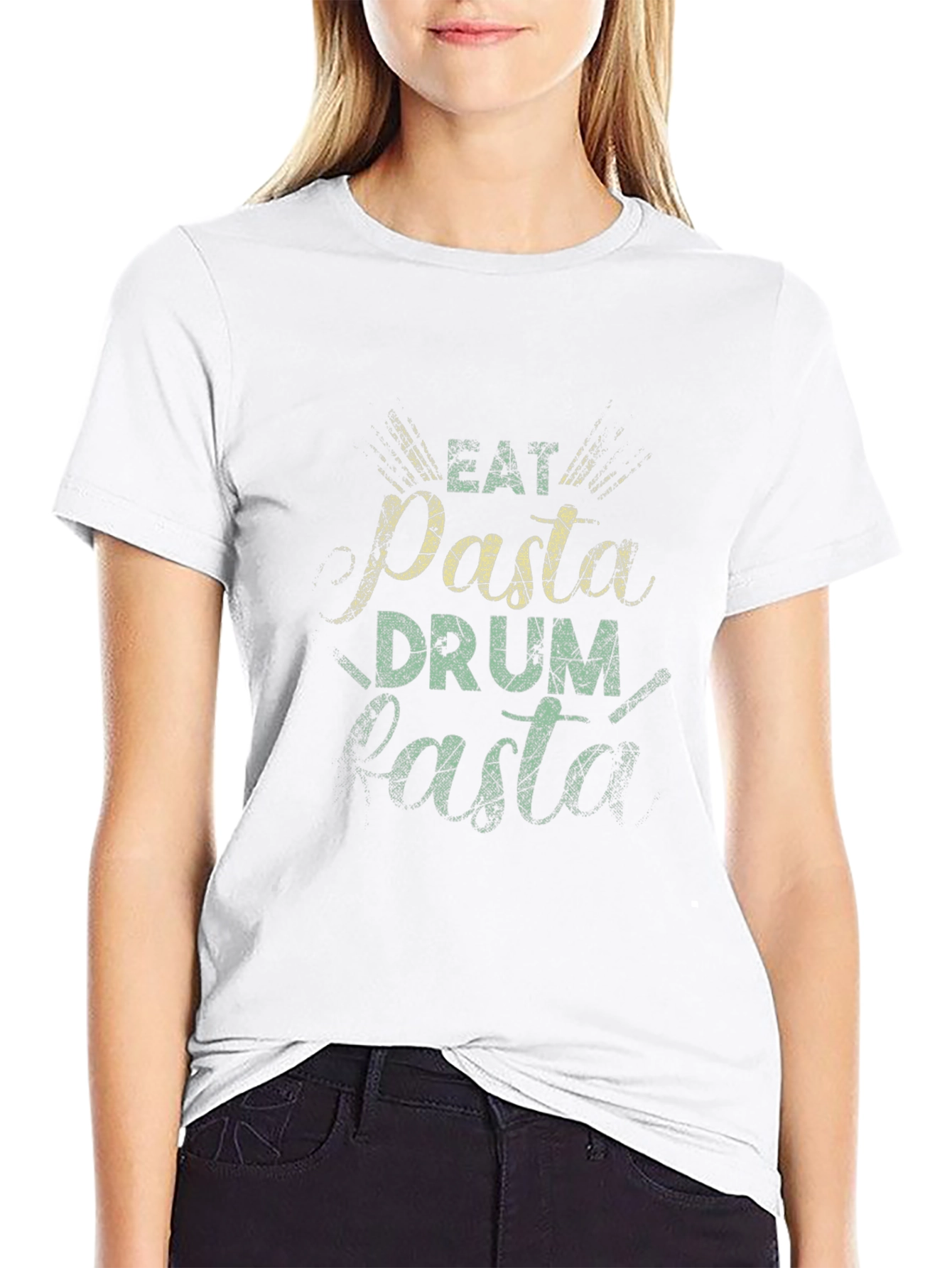 Eat Pasta Drum Pasta Black T-Shirt
