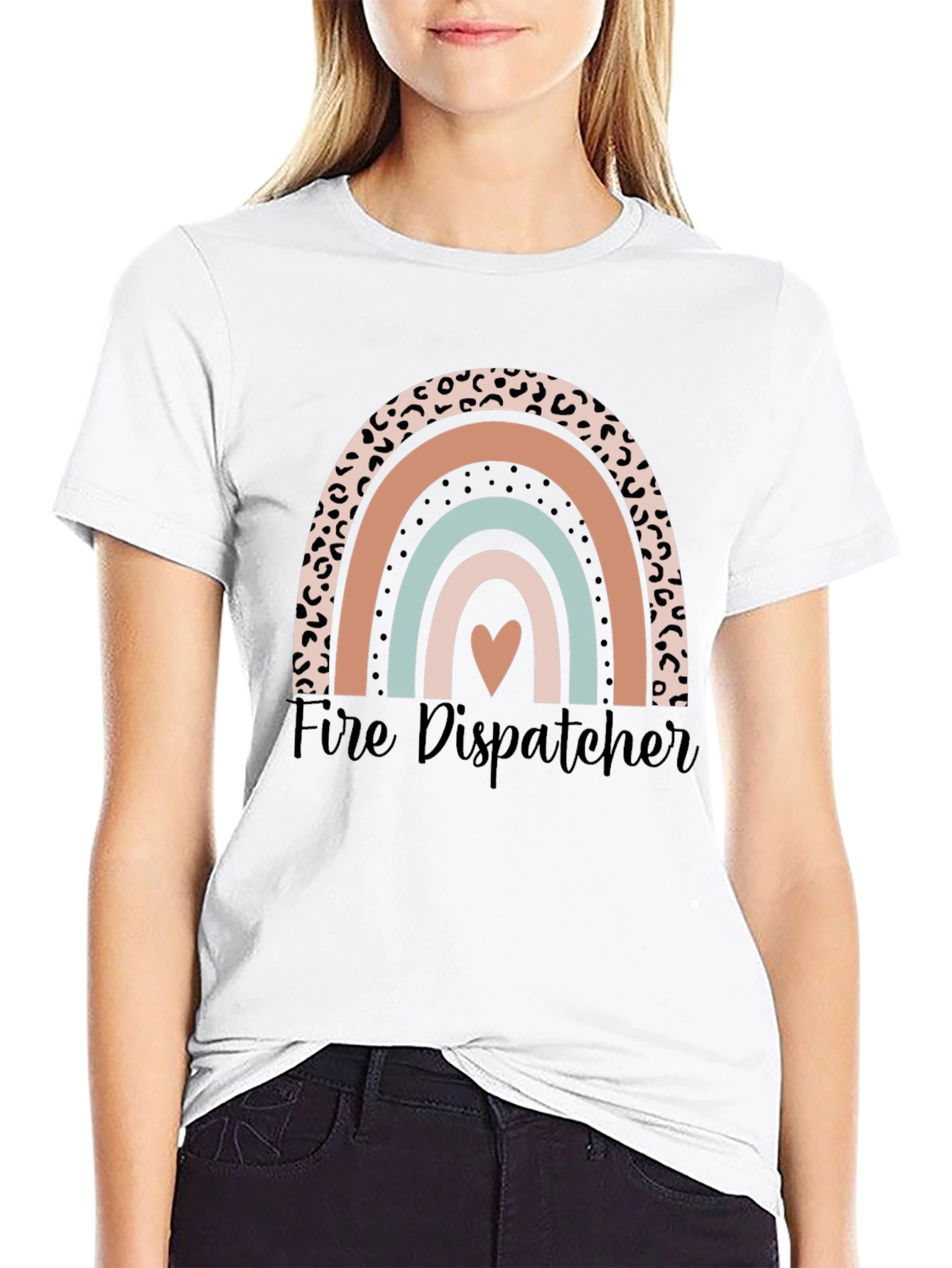 Fire Dispatcher Rainbow Graphic Tee