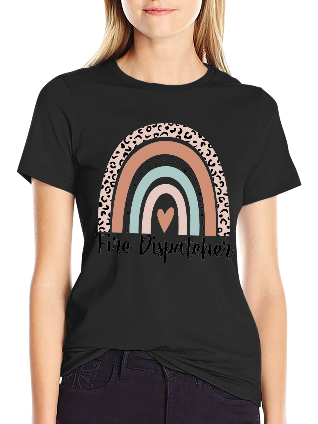 Fire Dispatcher Rainbow Graphic Tee