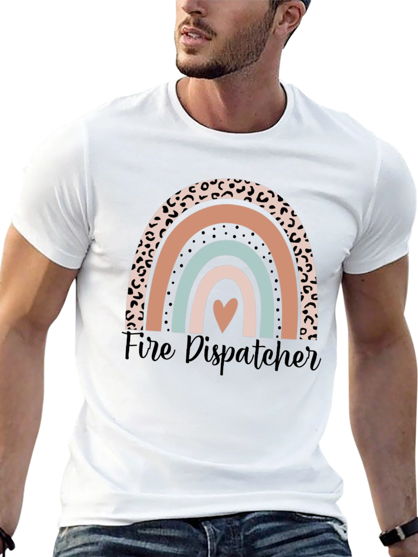 Fire Dispatcher Rainbow Graphic Tee