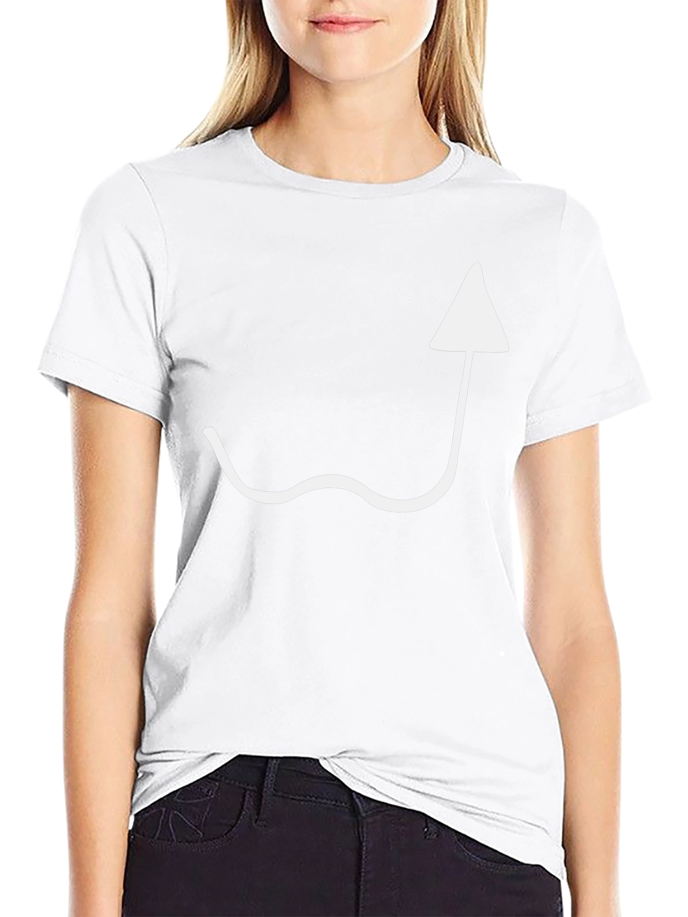 Black T-Shirt with White Arrow Design