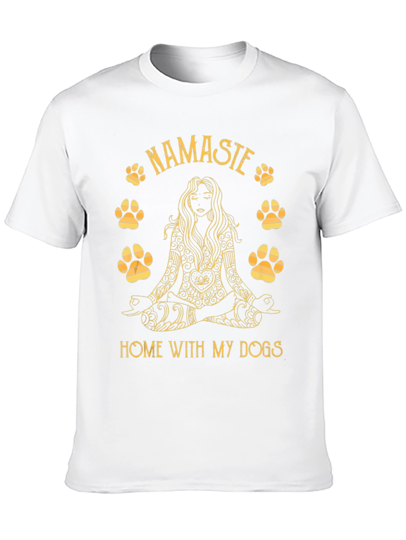 Namaste Home With My Dogs Black T-Shirt Yoga Lover