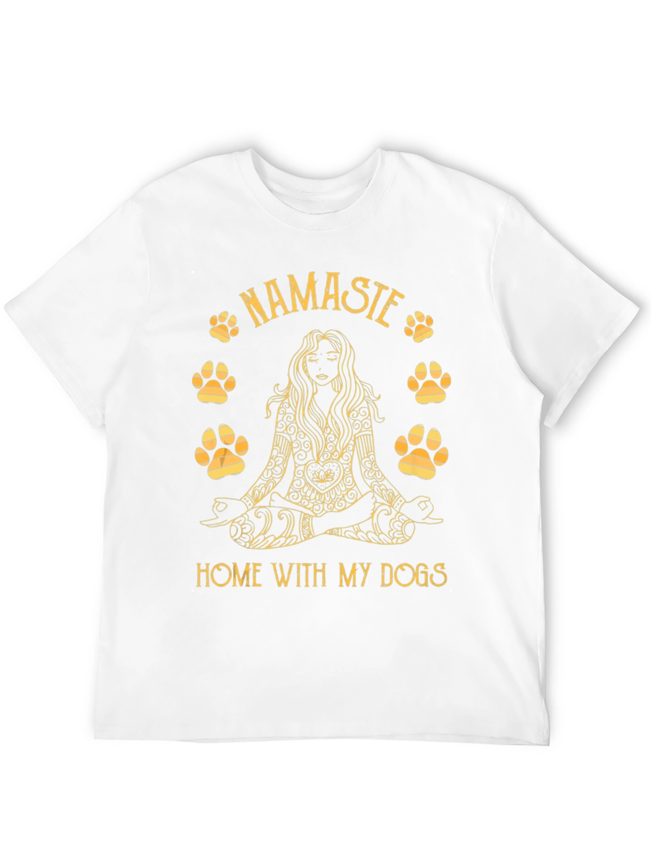 Namaste Home With My Dogs Black T-Shirt Yoga Lover