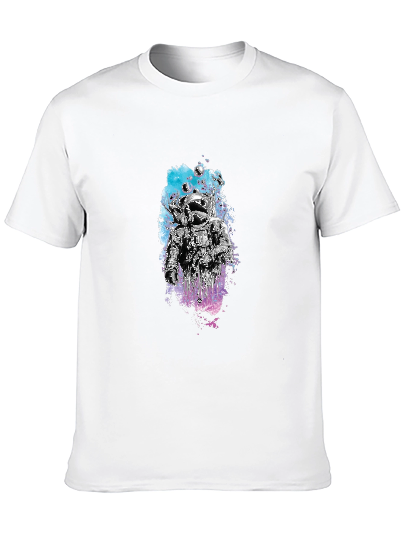 Astronaut Graphic Tee - Black Cotton Crew Neck