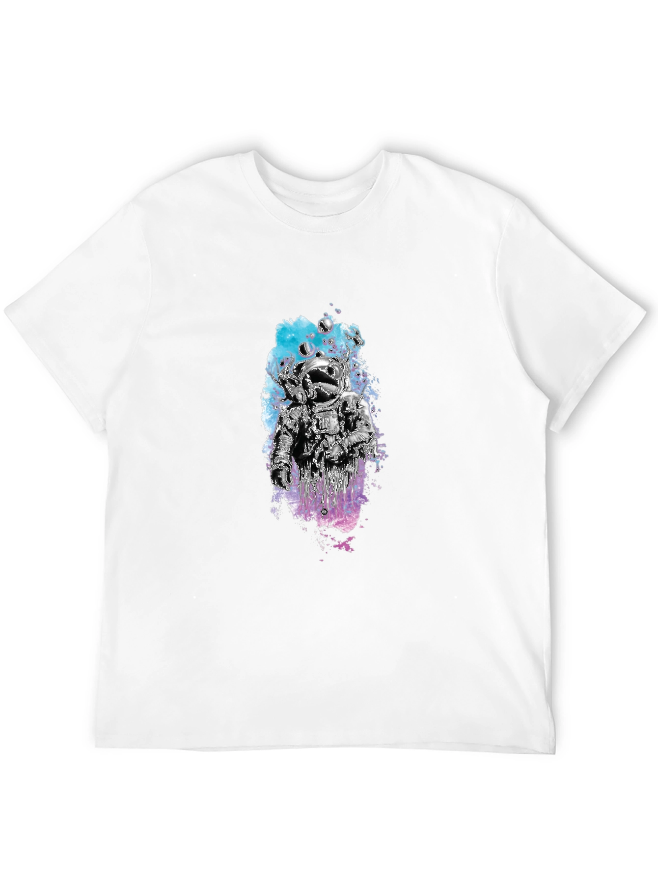 Astronaut Graphic Tee - Black Cotton Crew Neck