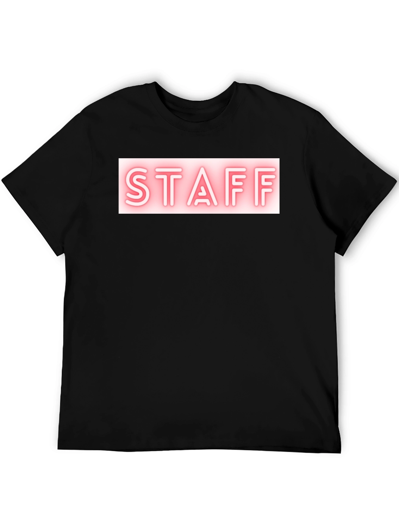 Staff Neon Sign Black T-Shirt