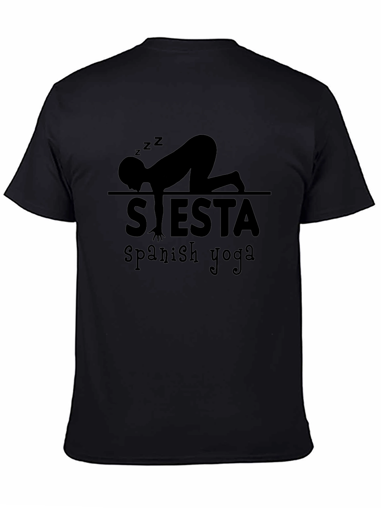 Siesta Spanish Yoga Black T-Shirt