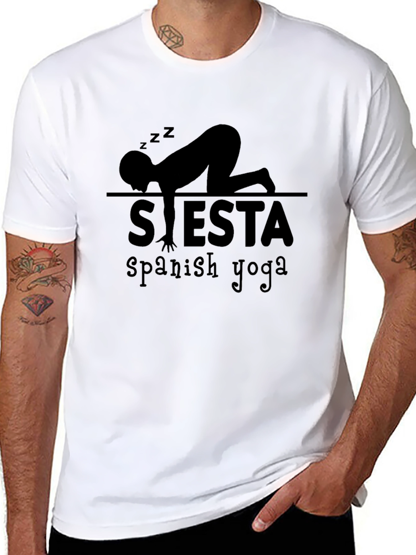 Siesta Spanish Yoga Black T-Shirt