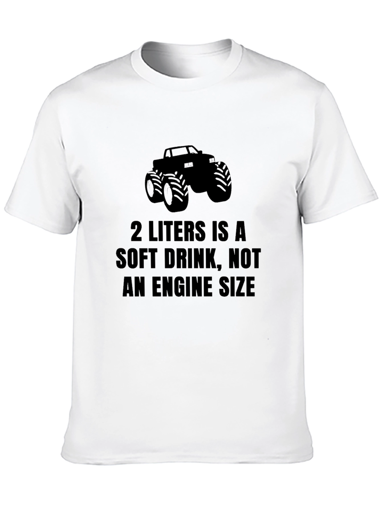 Monster Truck Engine Size T-Shirt - Black