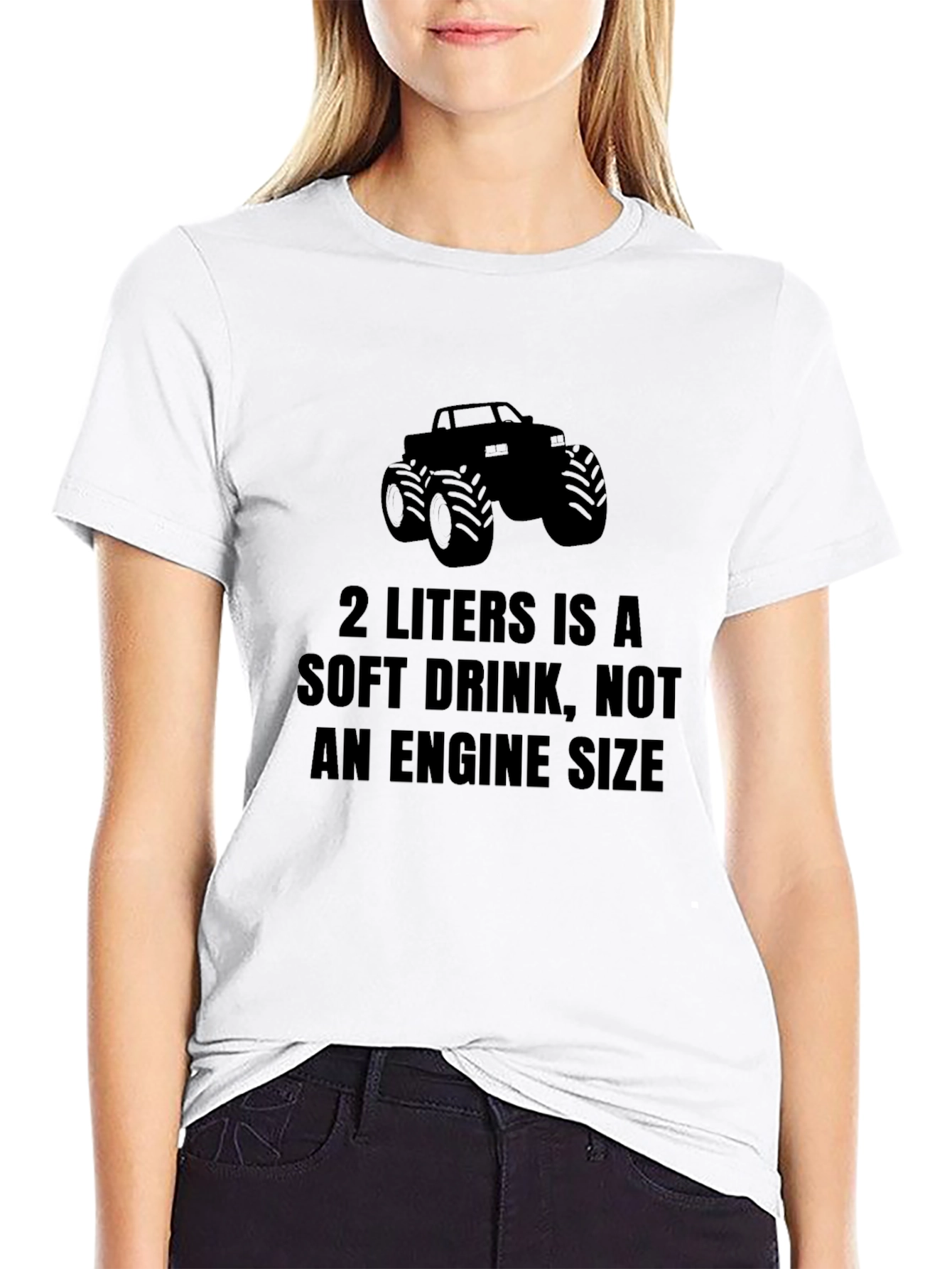 Monster Truck Engine Size T-Shirt - Black