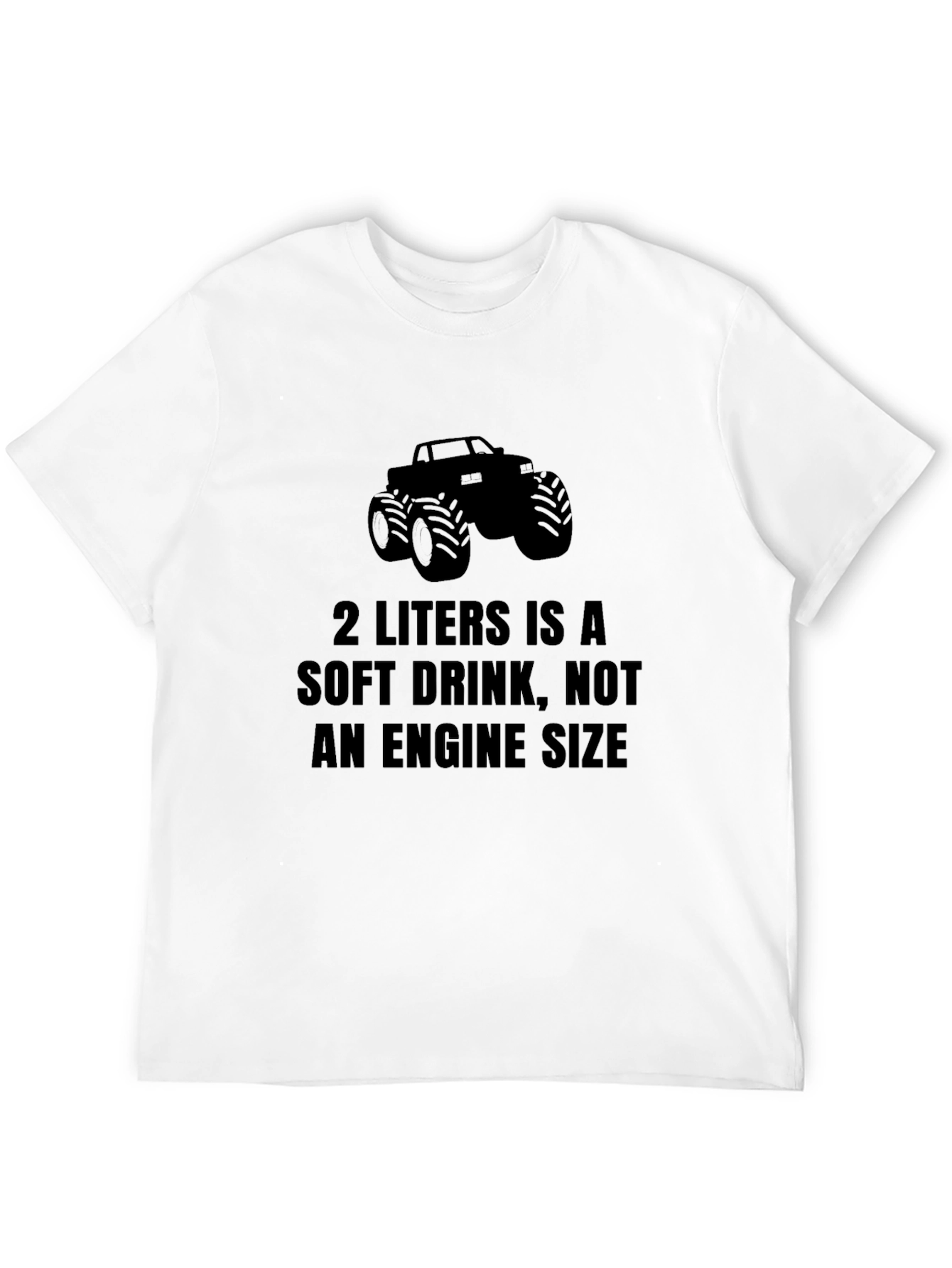 Monster Truck Engine Size T-Shirt - Black