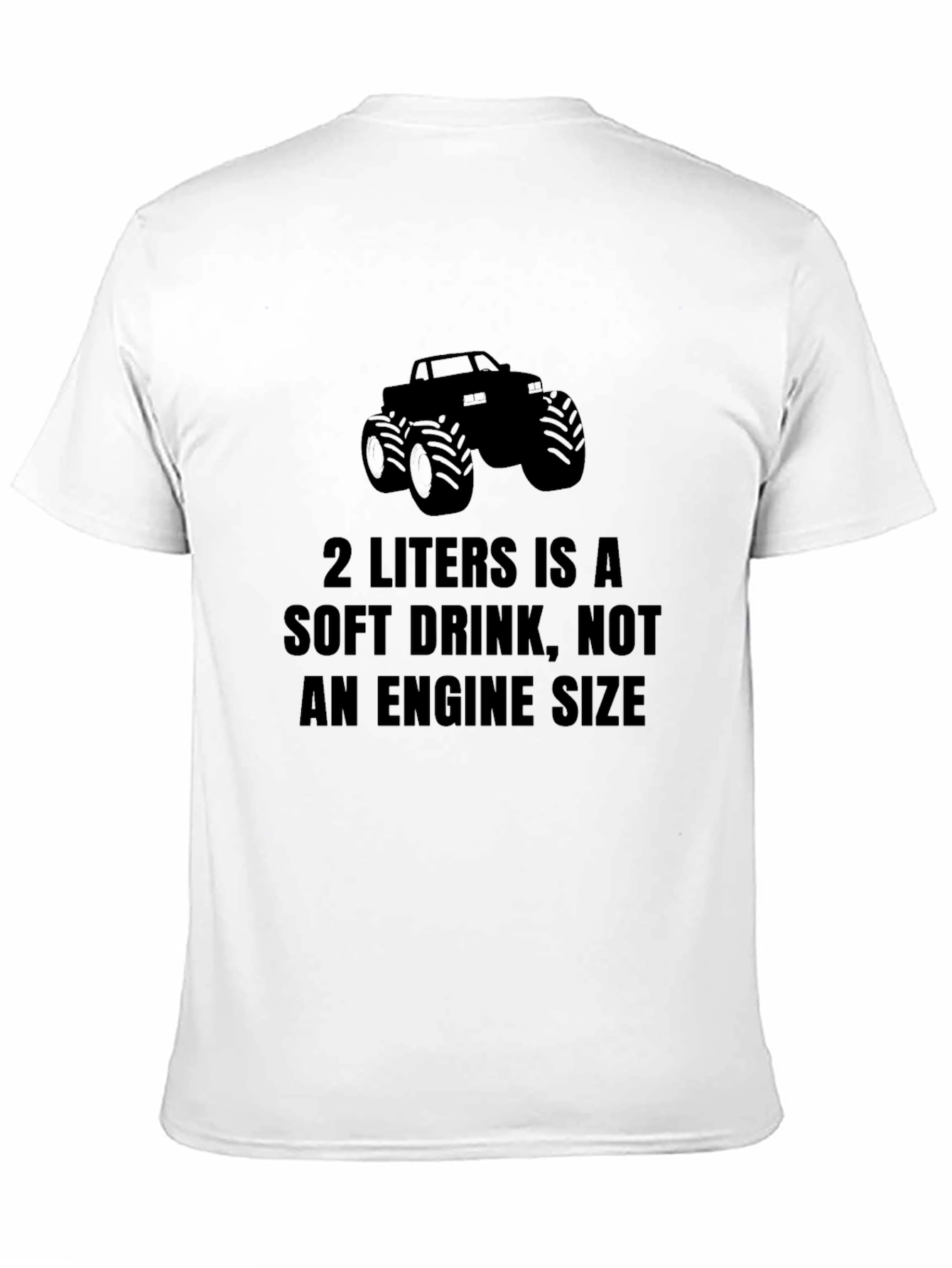 Monster Truck Engine Size T-Shirt - Black