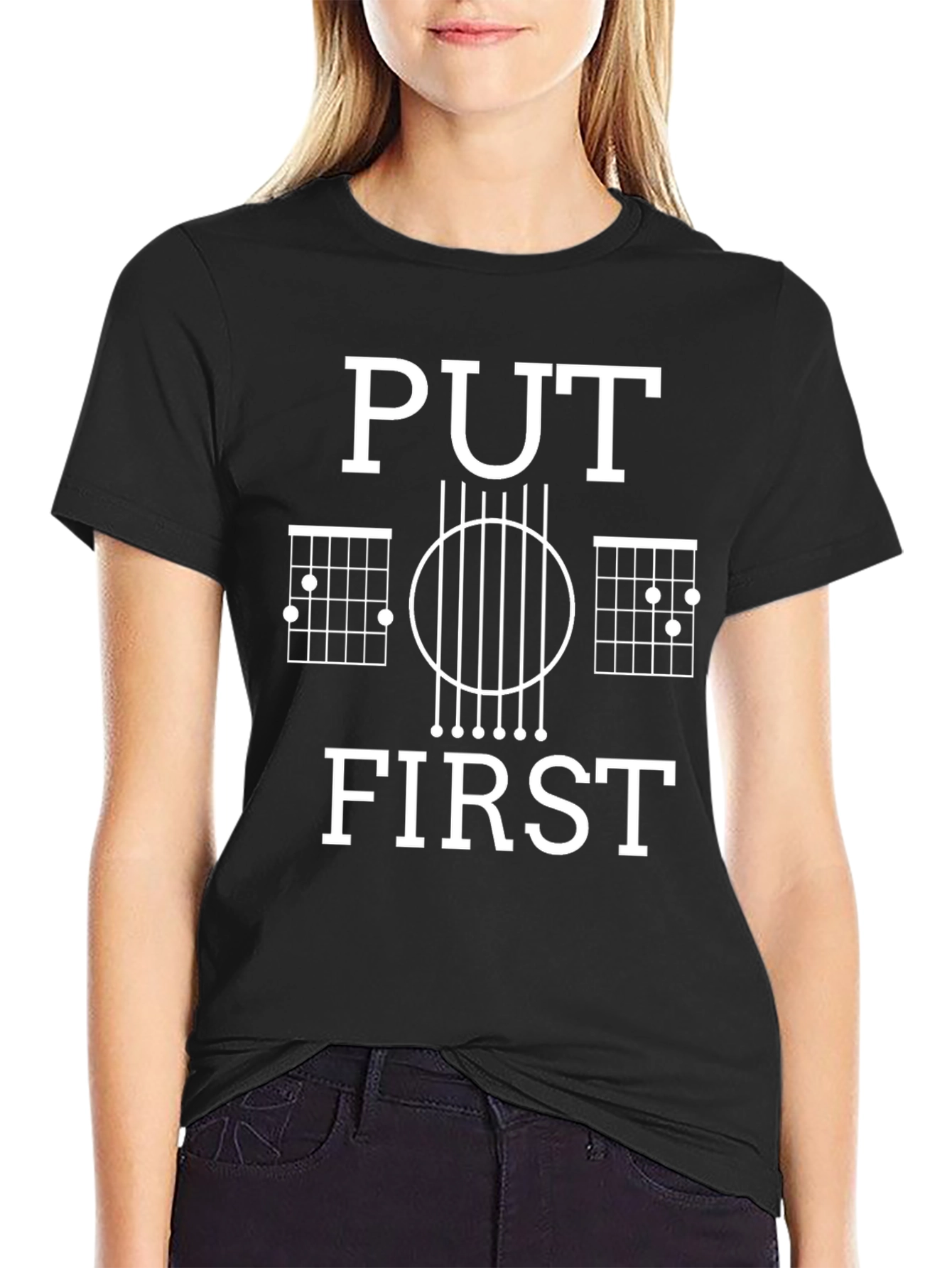 Put Guitar First T-Shirt Black