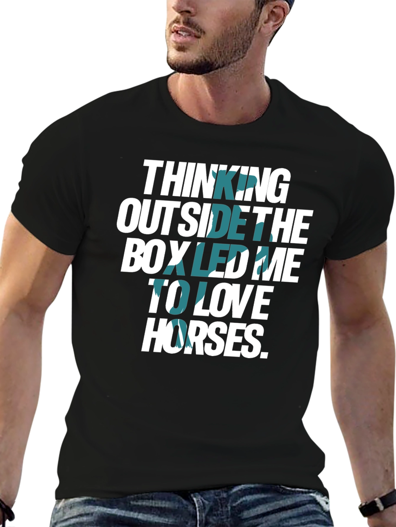 Thinking Outside The Box Horses Graphic T-Shirt