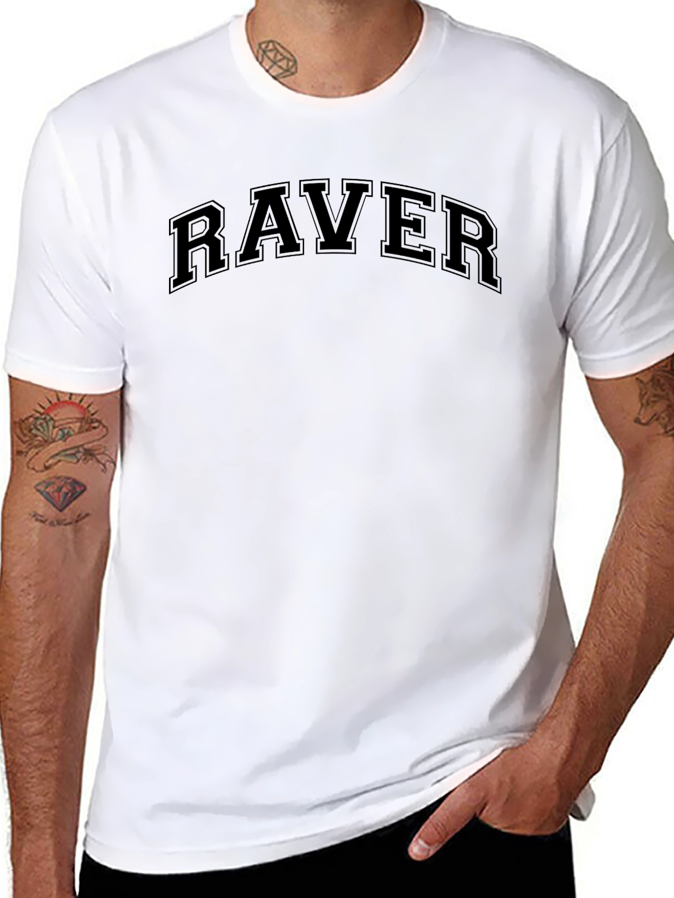 Black Raver Crewneck T-Shirt