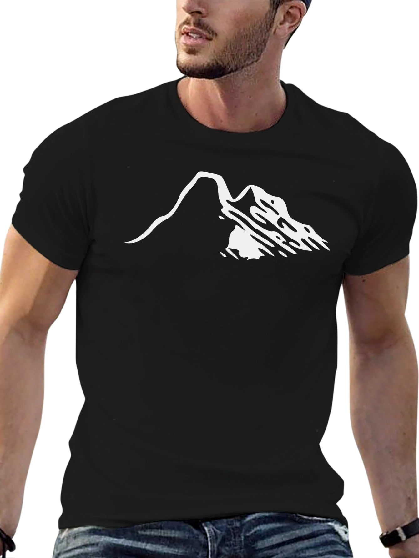 Mountain Graphic Tee - Black Casual Comfort