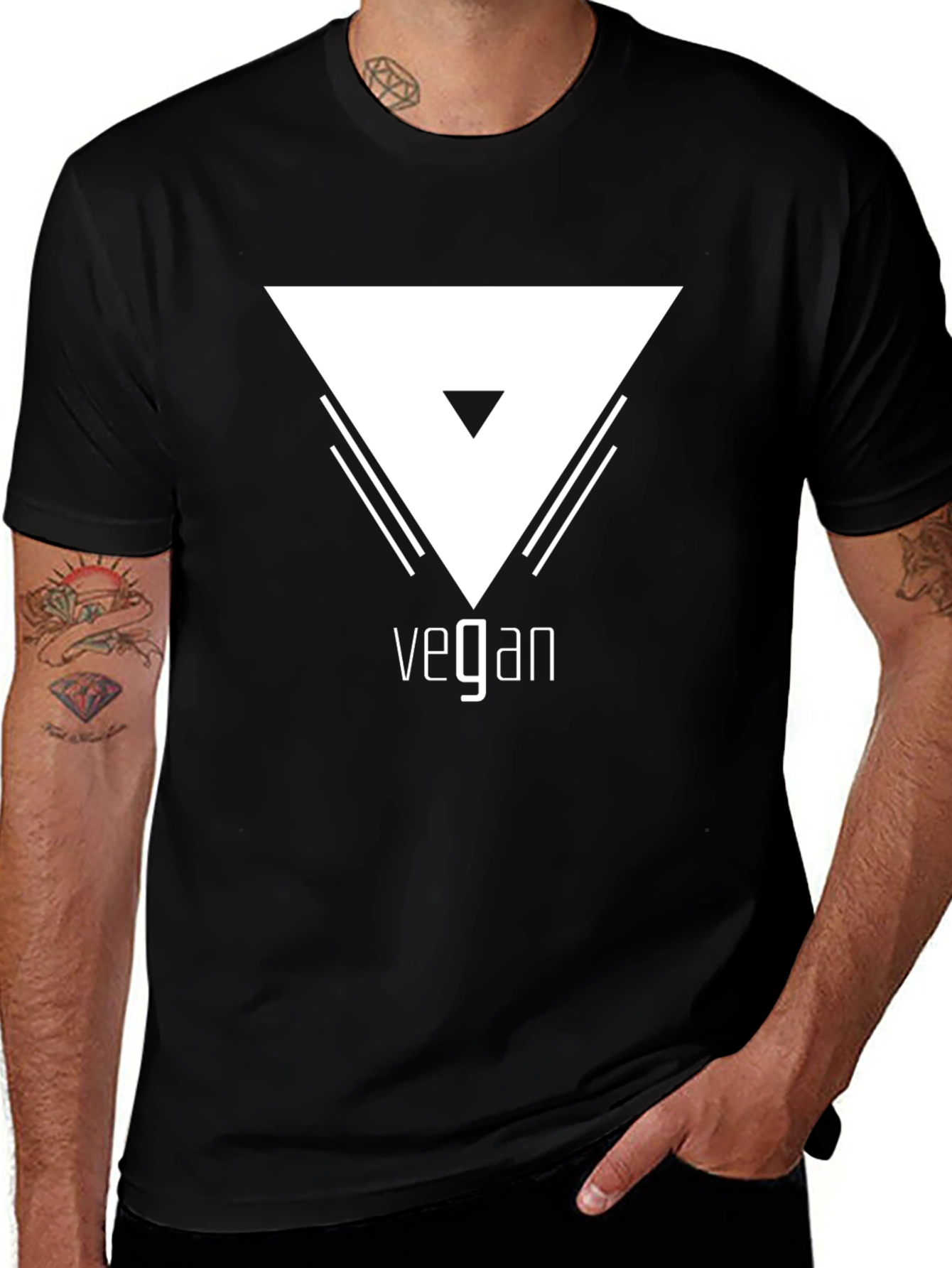 Vegan Graphic Tee - Stylish Black T-Shirt