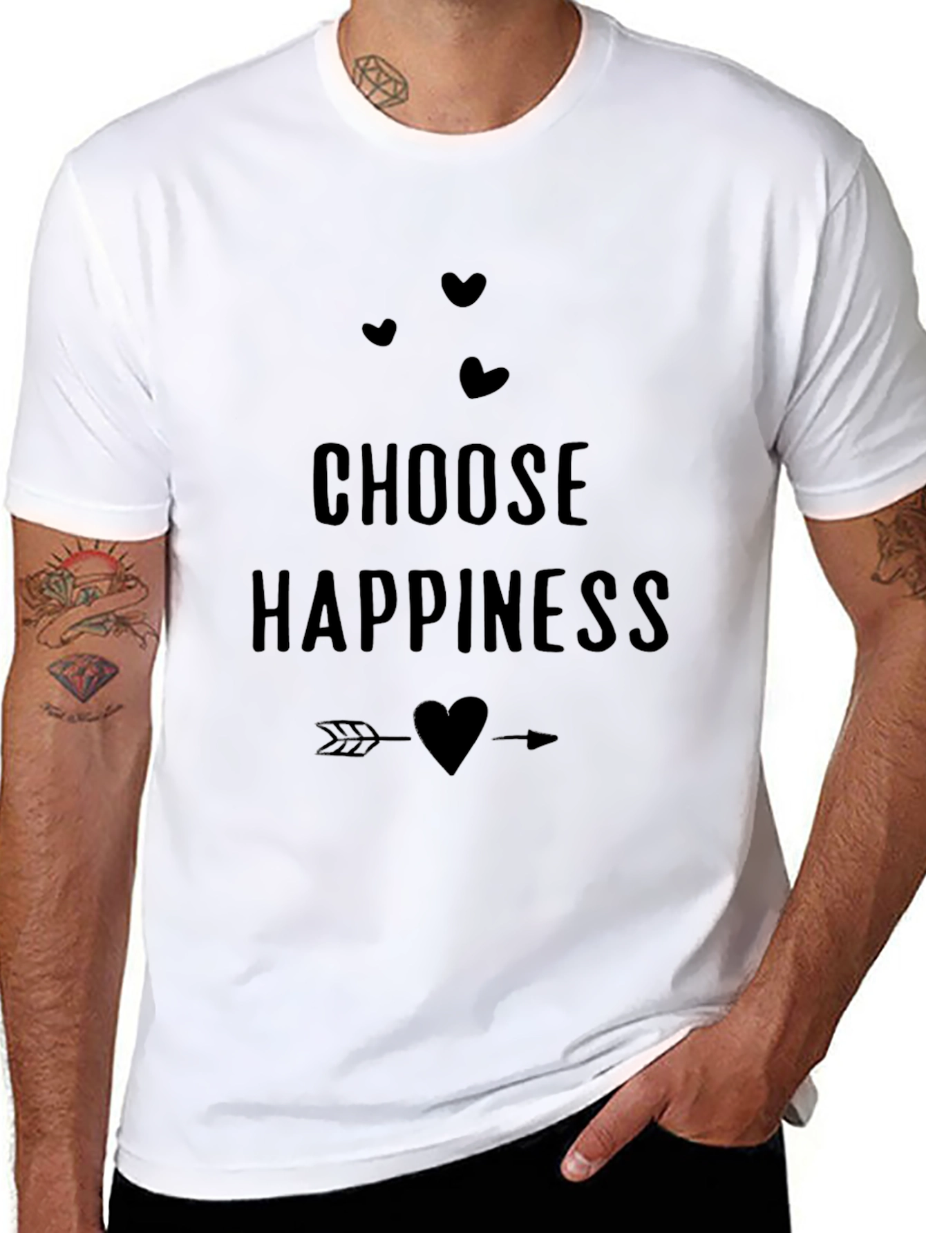 Choose Happiness Graphic Tee - Trendy Comfort