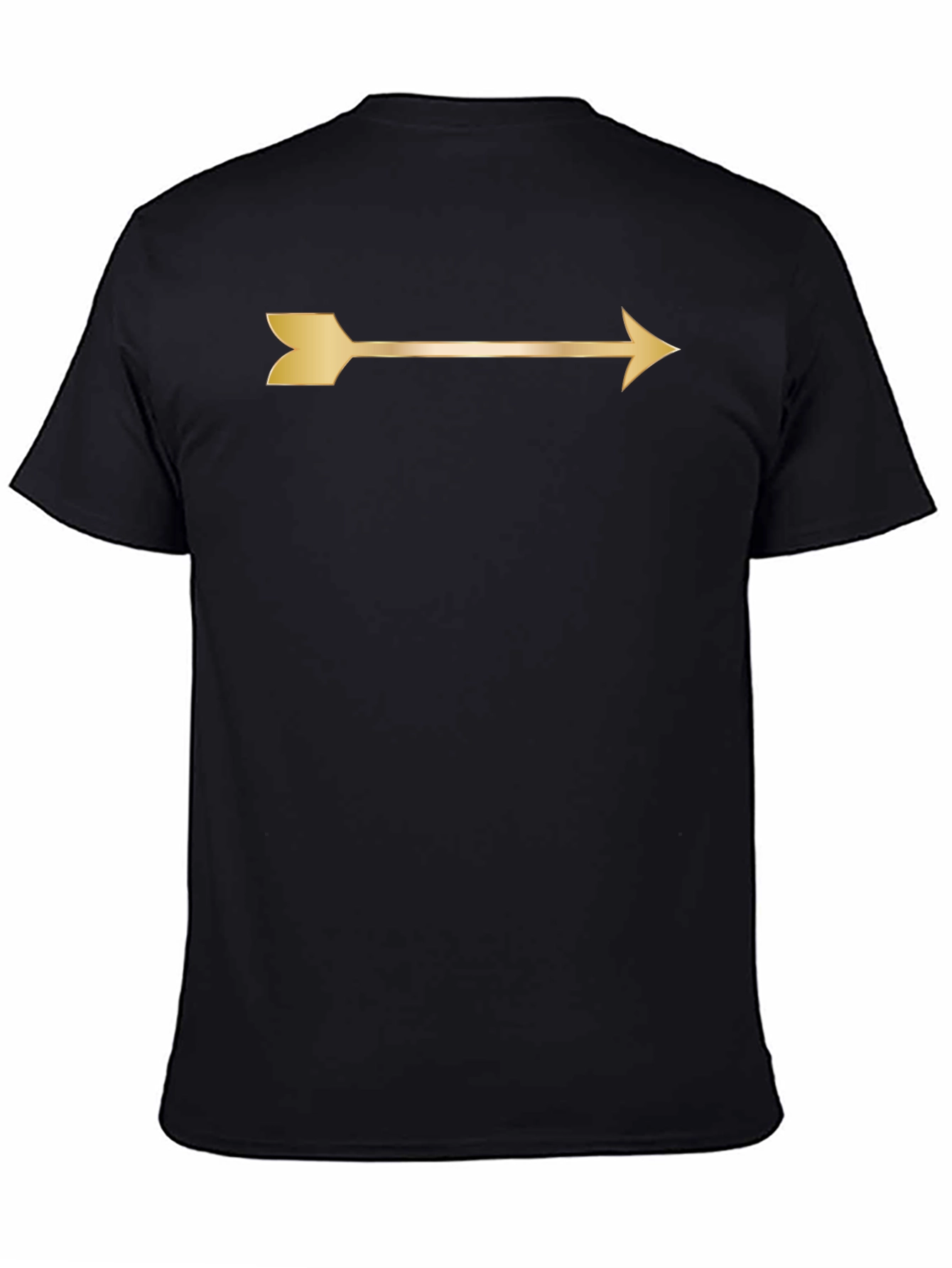 Black Tee with Gold Arrow Graphic