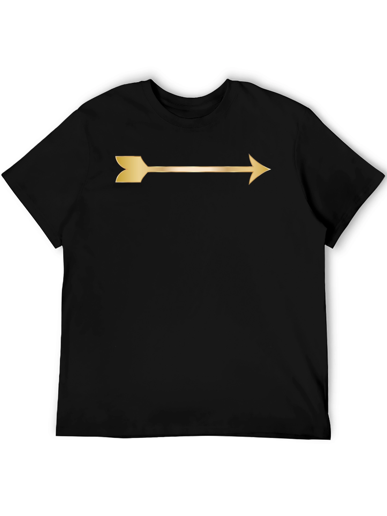 Black Tee with Gold Arrow Graphic